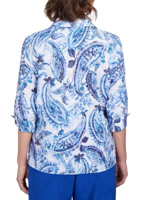 Petite Classics Paisley Woven Top