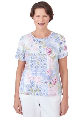 Women's Patchwork Floral Print T-Shirt