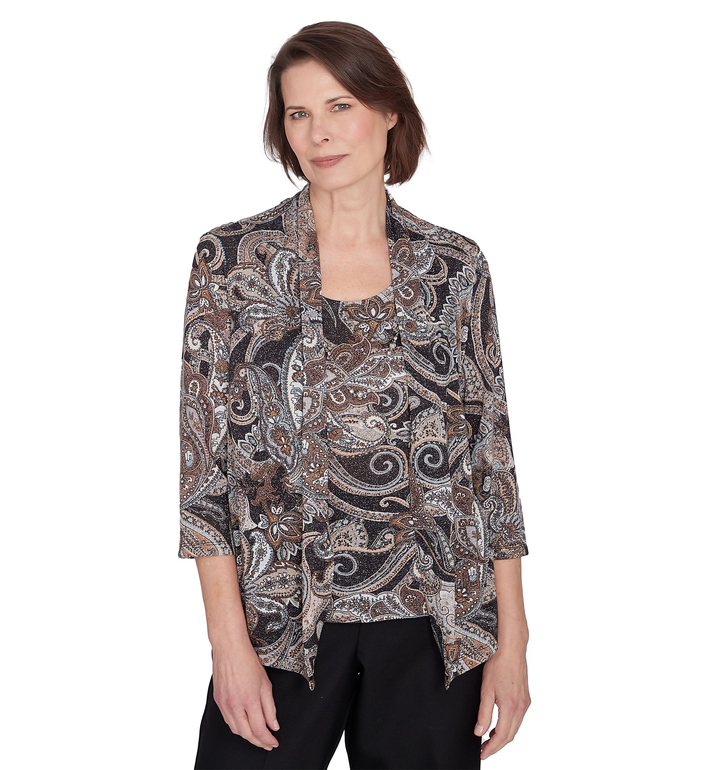 Womens Classics Paisley Lurex Two in One Top