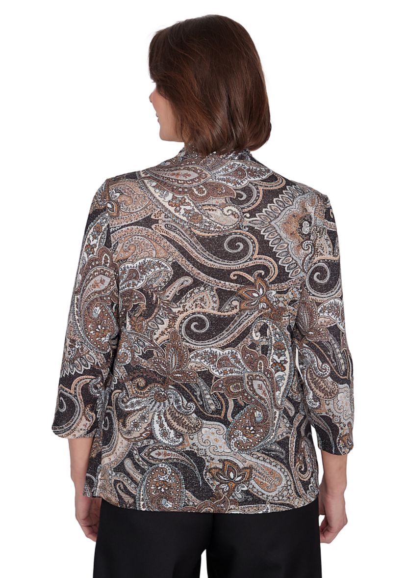 Womens Classics Paisley Lurex Two in One Top