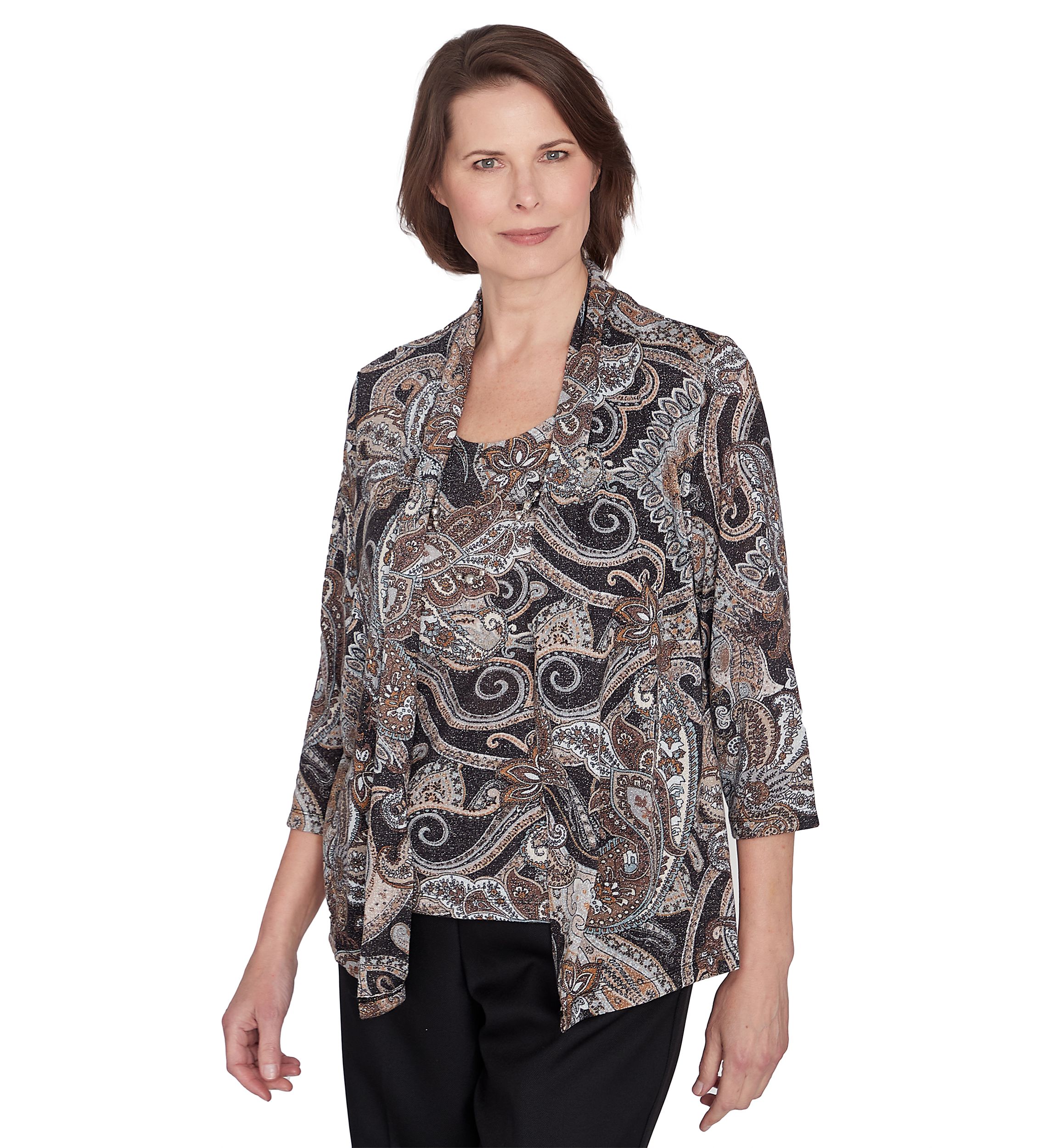 Womens Classics Paisley Lurex Two in One Top