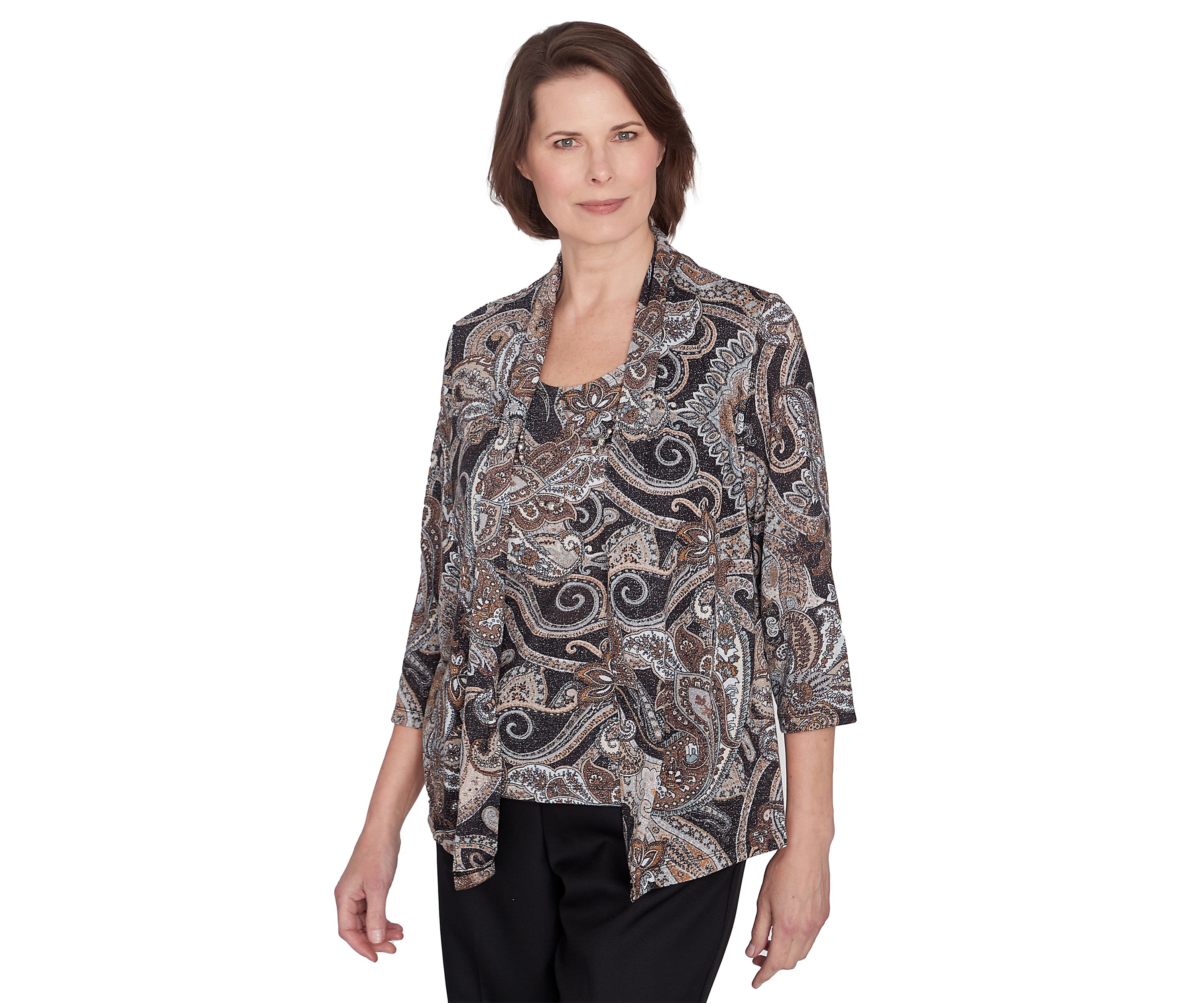 Womens Classics Paisley Lurex Two in One Top