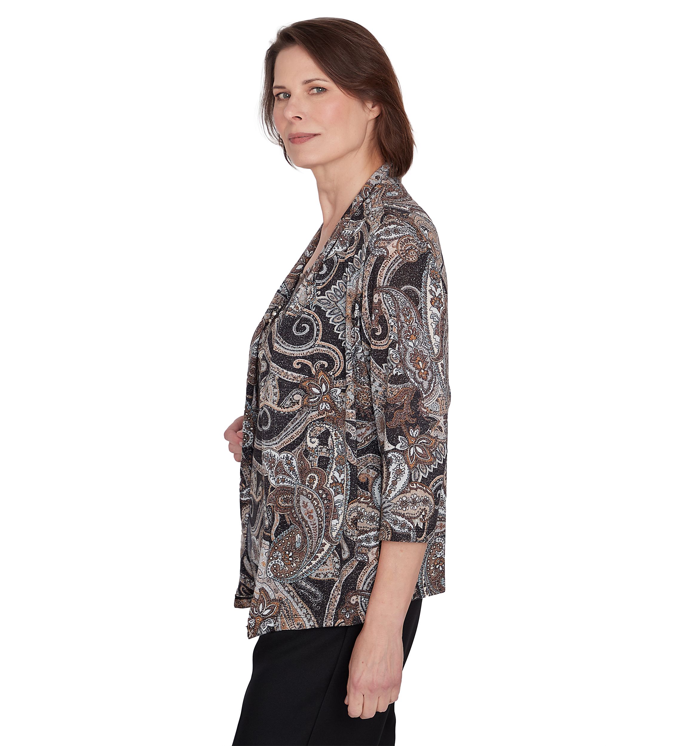 Womens Classics Paisley Lurex Two in One Top