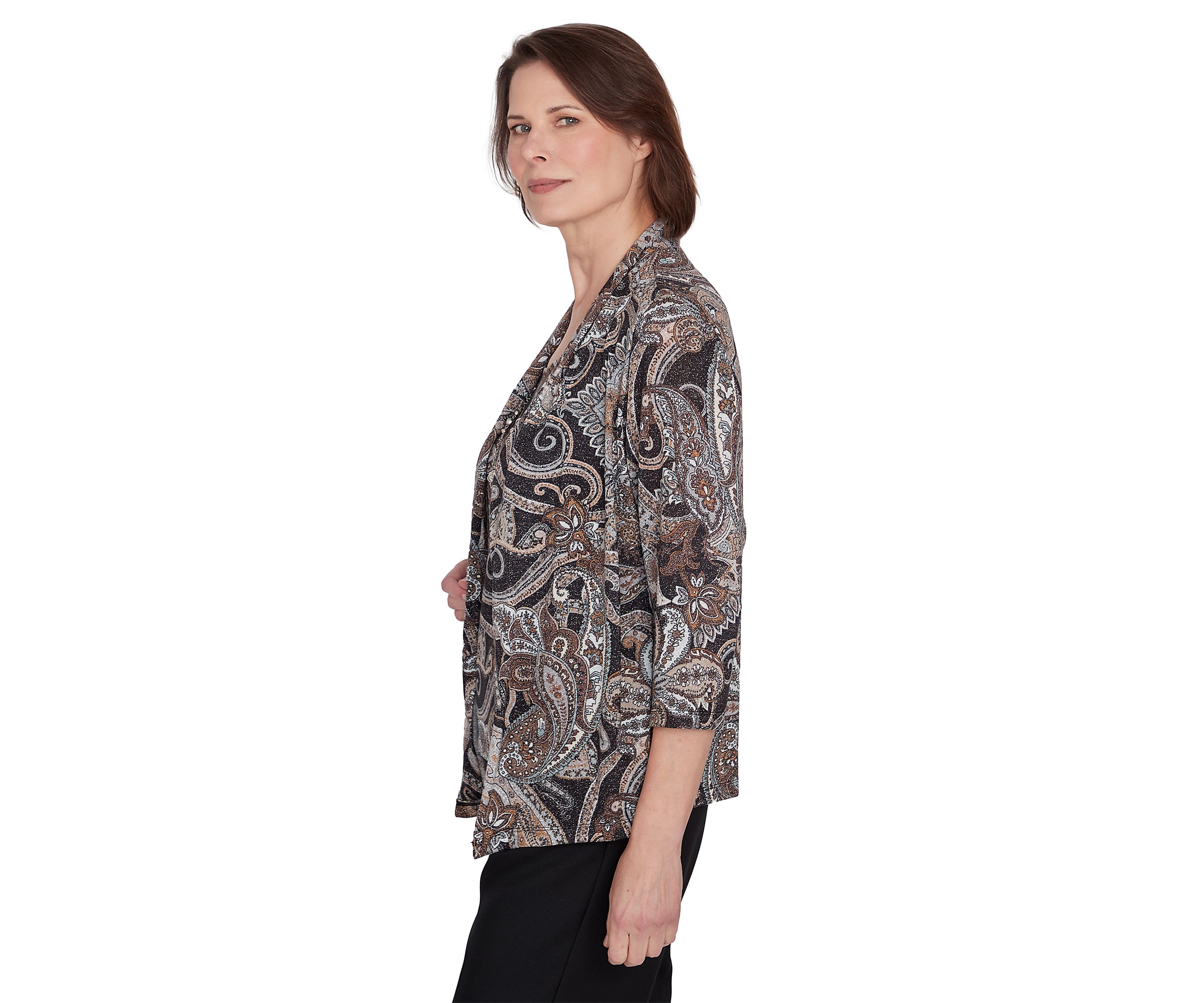 Womens Classics Paisley Lurex Two in One Top