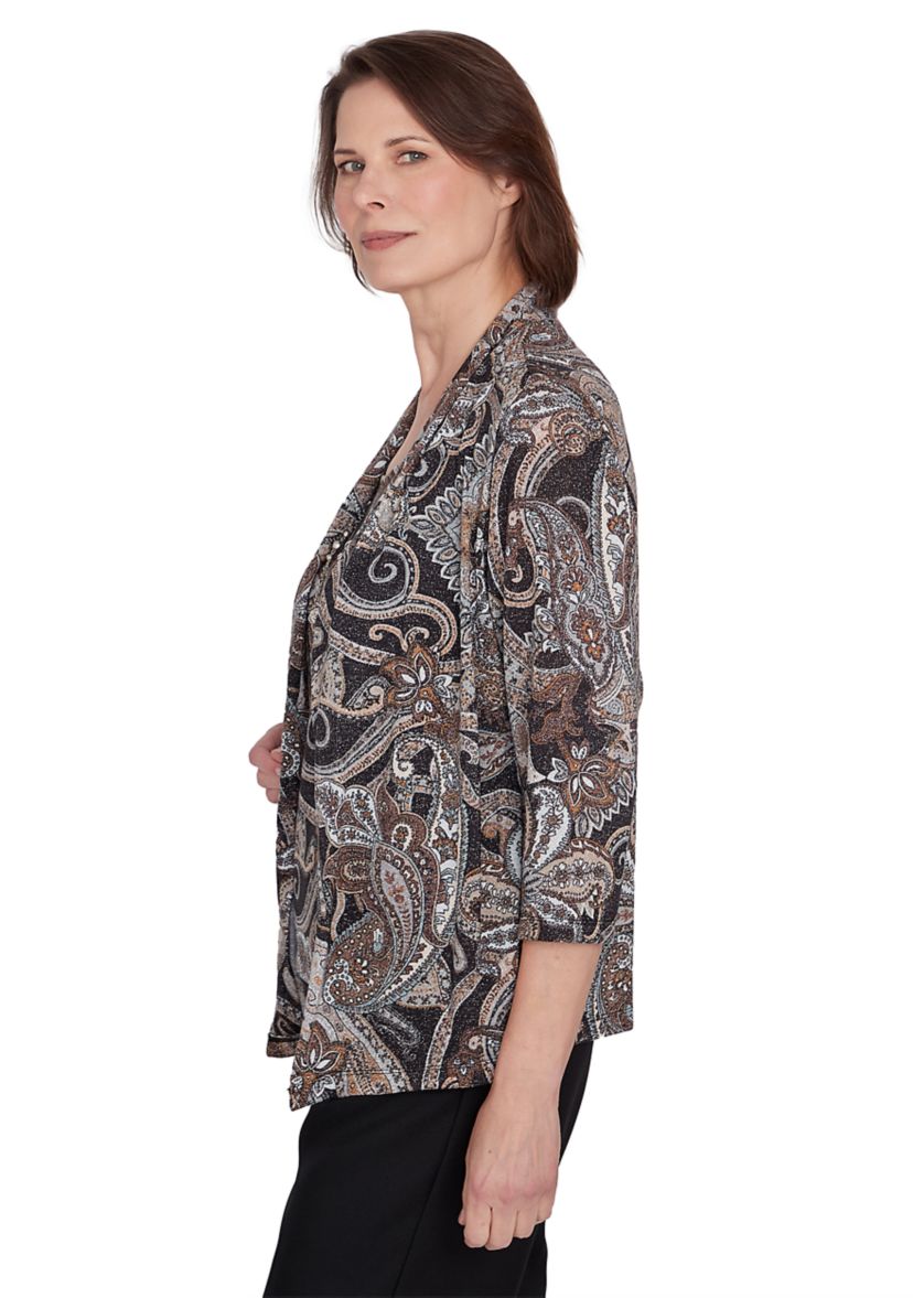 Womens Classics Paisley Lurex Two in One Top