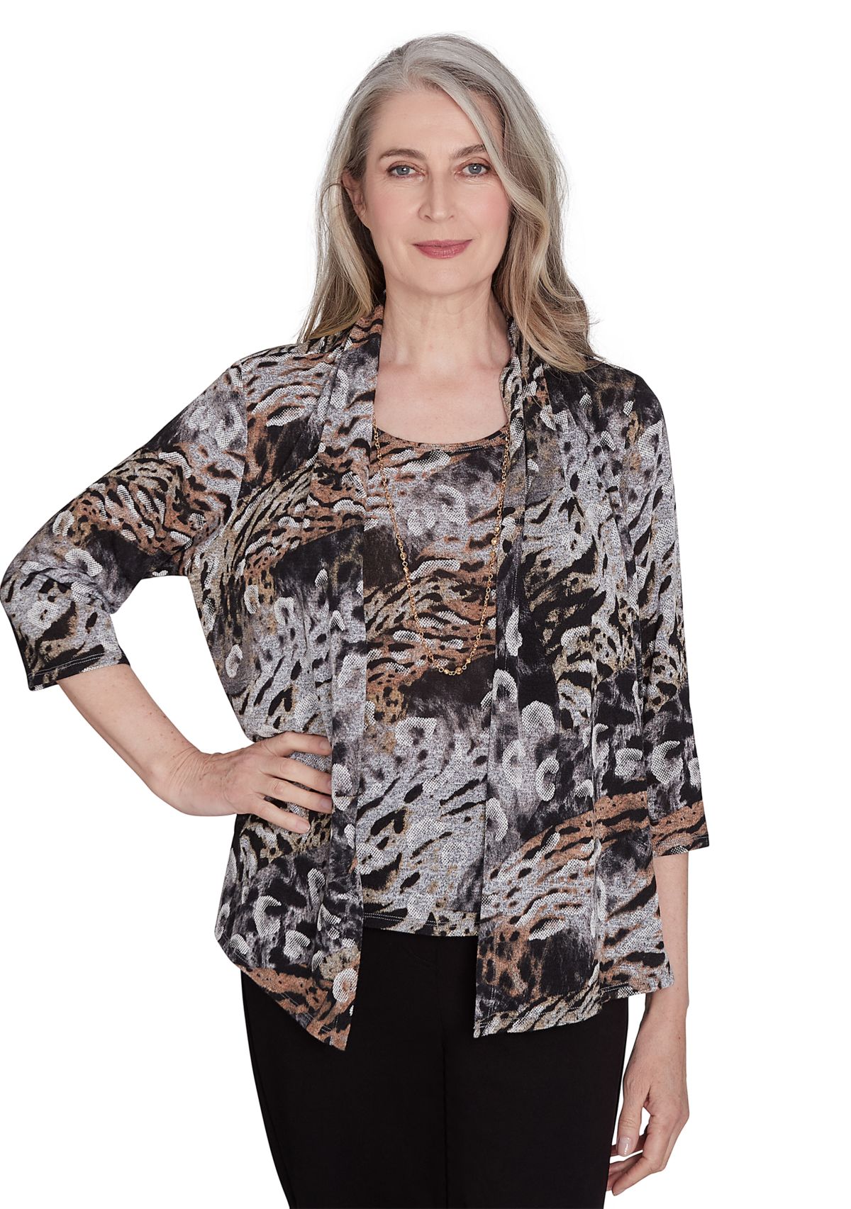 Womens Classics Animal Two in One Top