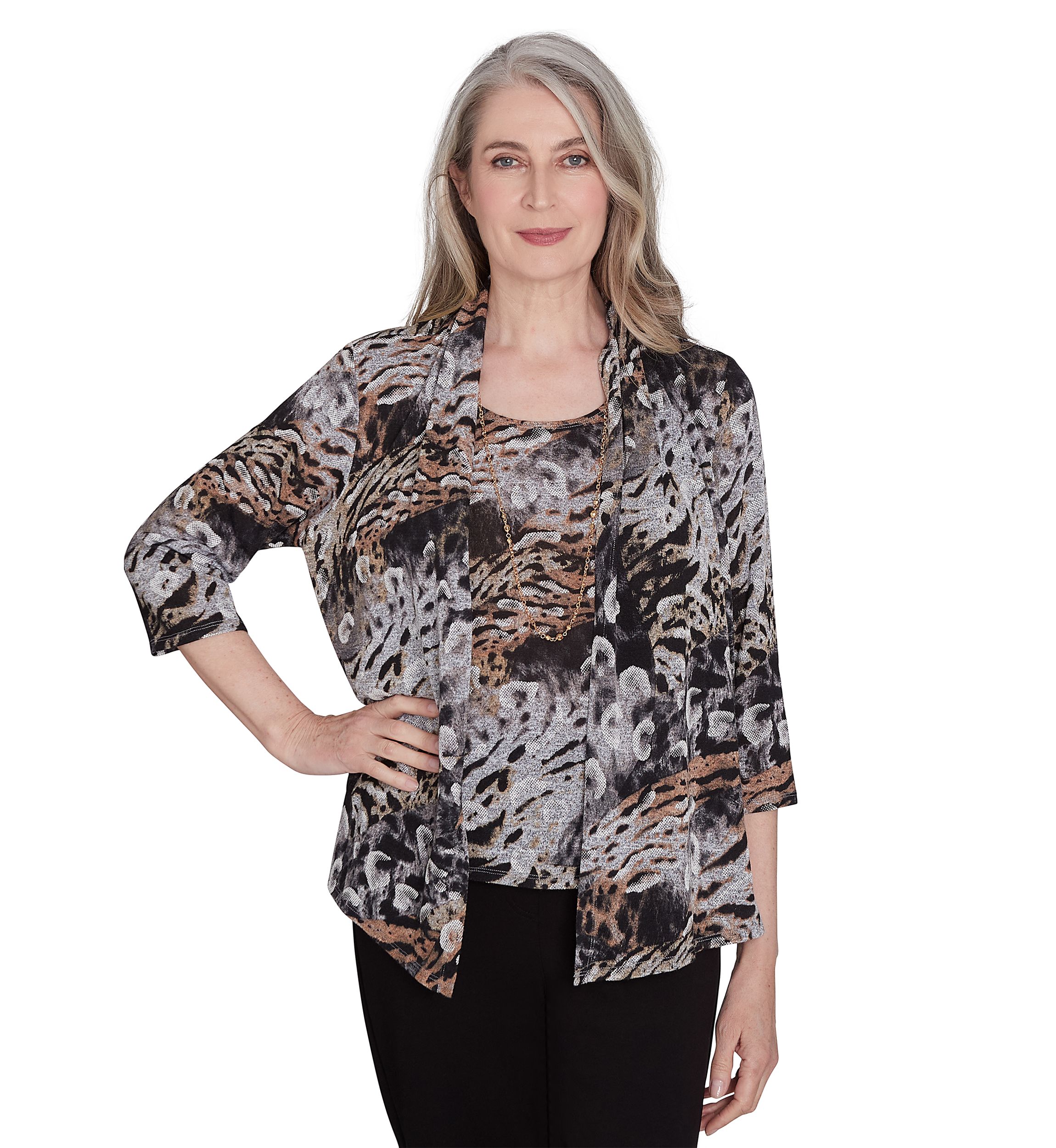 Womens Classics Animal Two in One Top