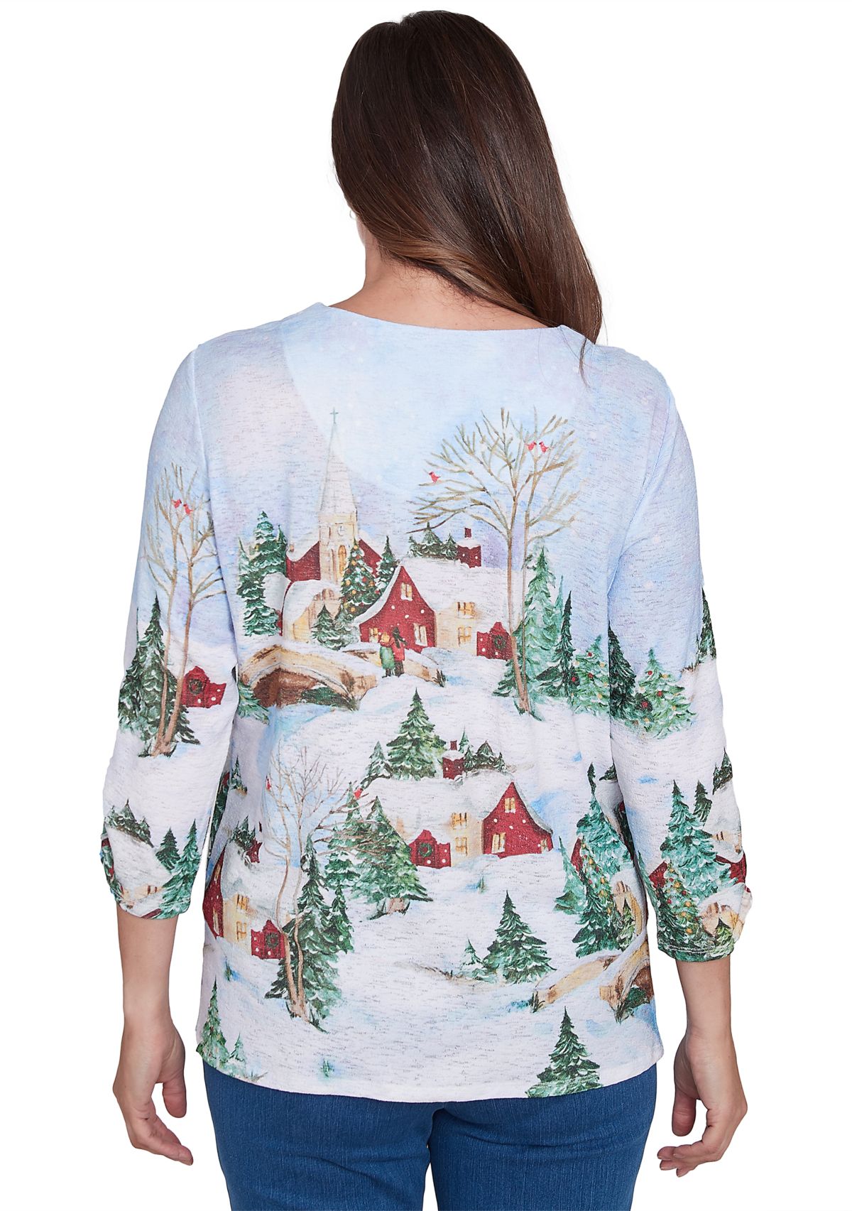 Womens Classics Winter Wonderland Scene Top