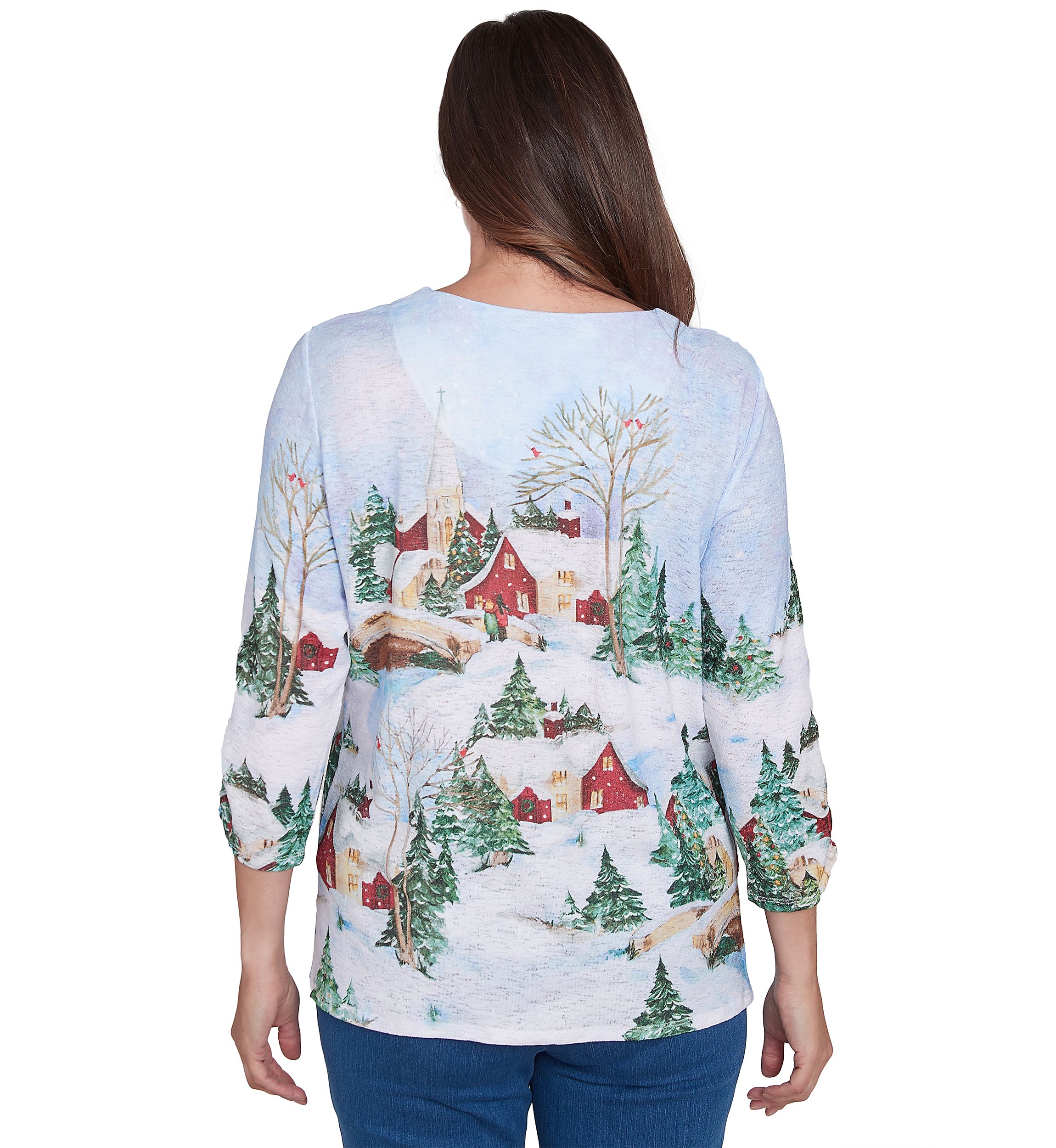 Womens Classics Winter Wonderland Scene Top