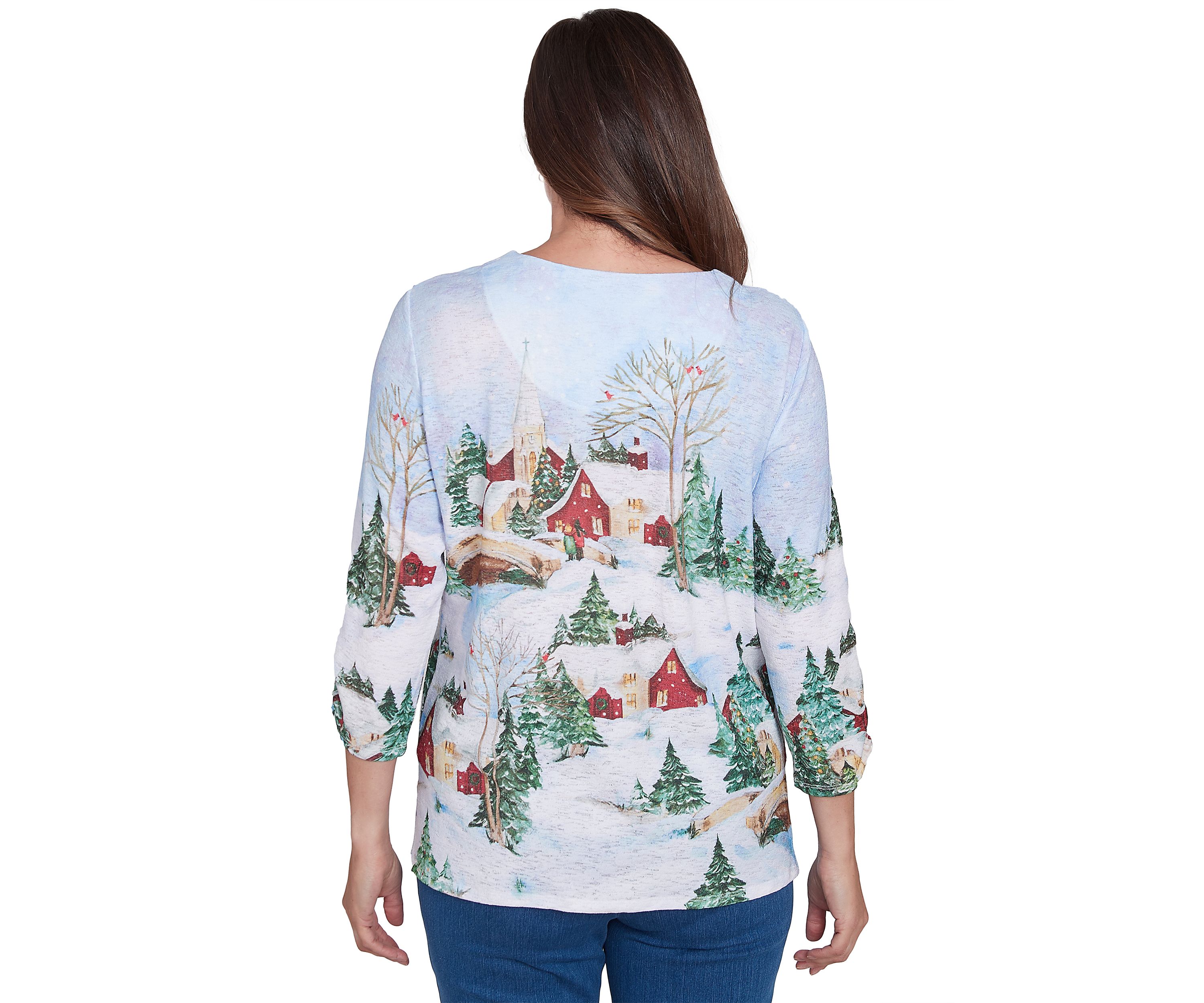 Womens Classics Winter Wonderland Scene Top