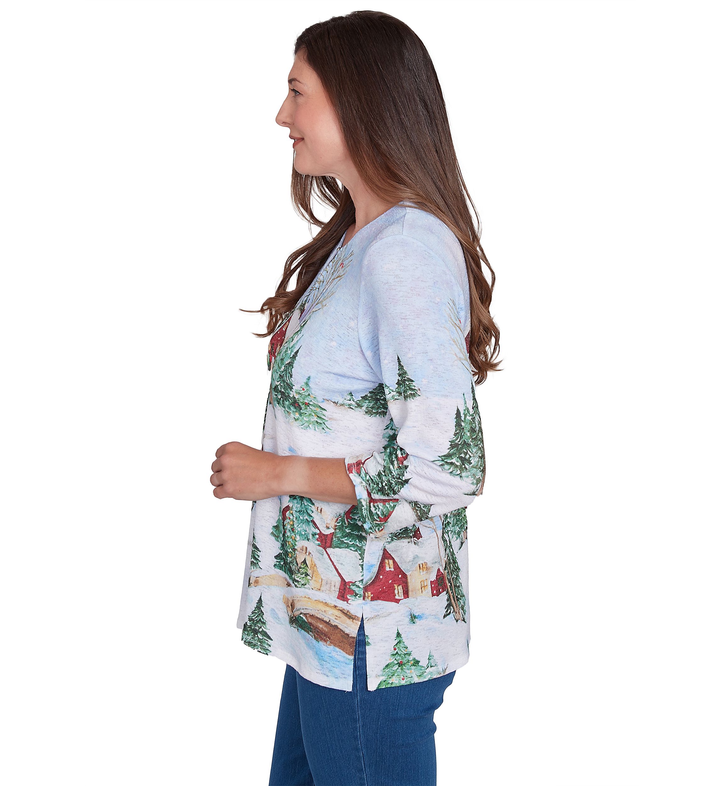 Womens Classics Winter Wonderland Scene Top