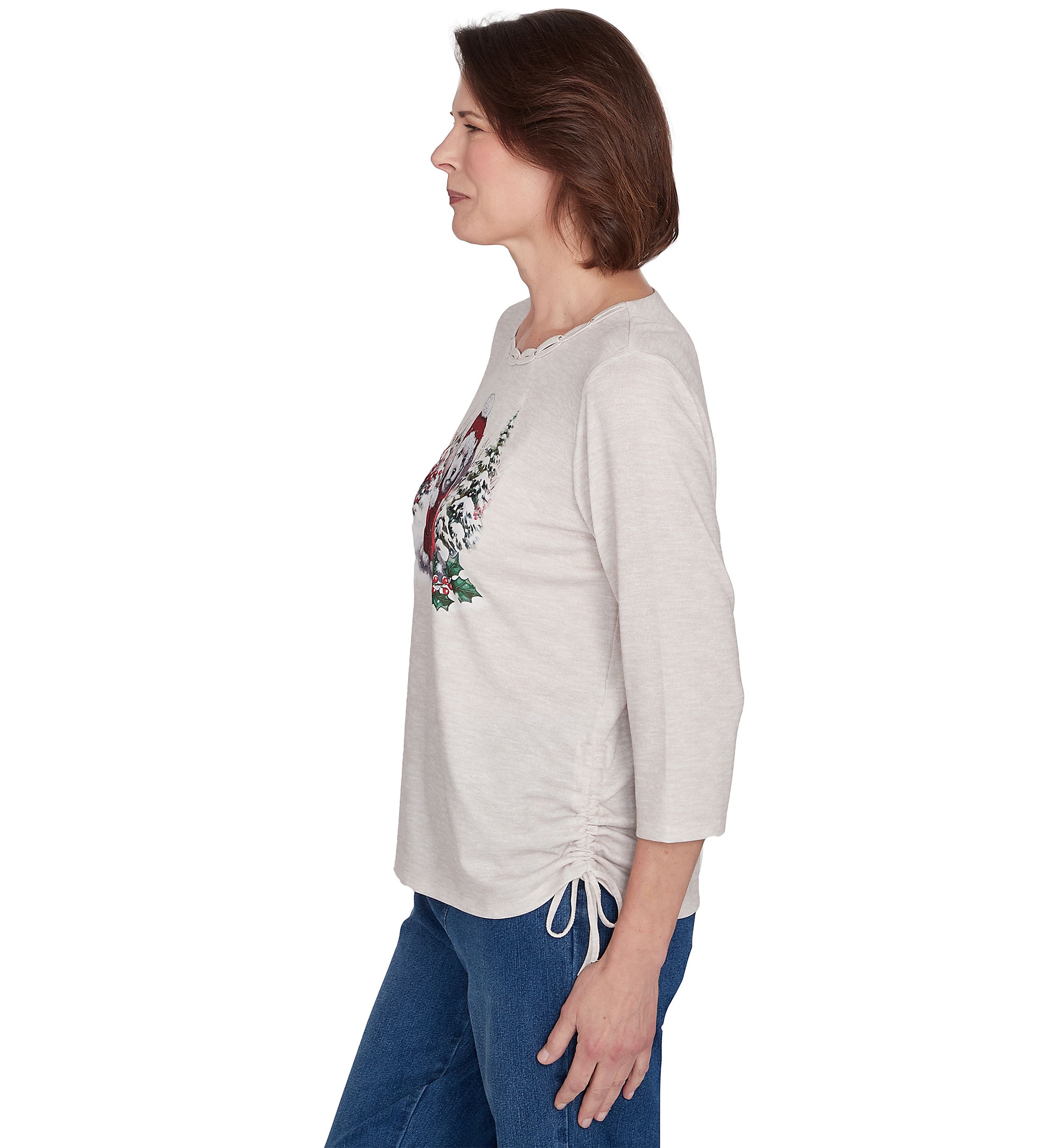Womens Classics Festive Poodle Graphic Shirt 