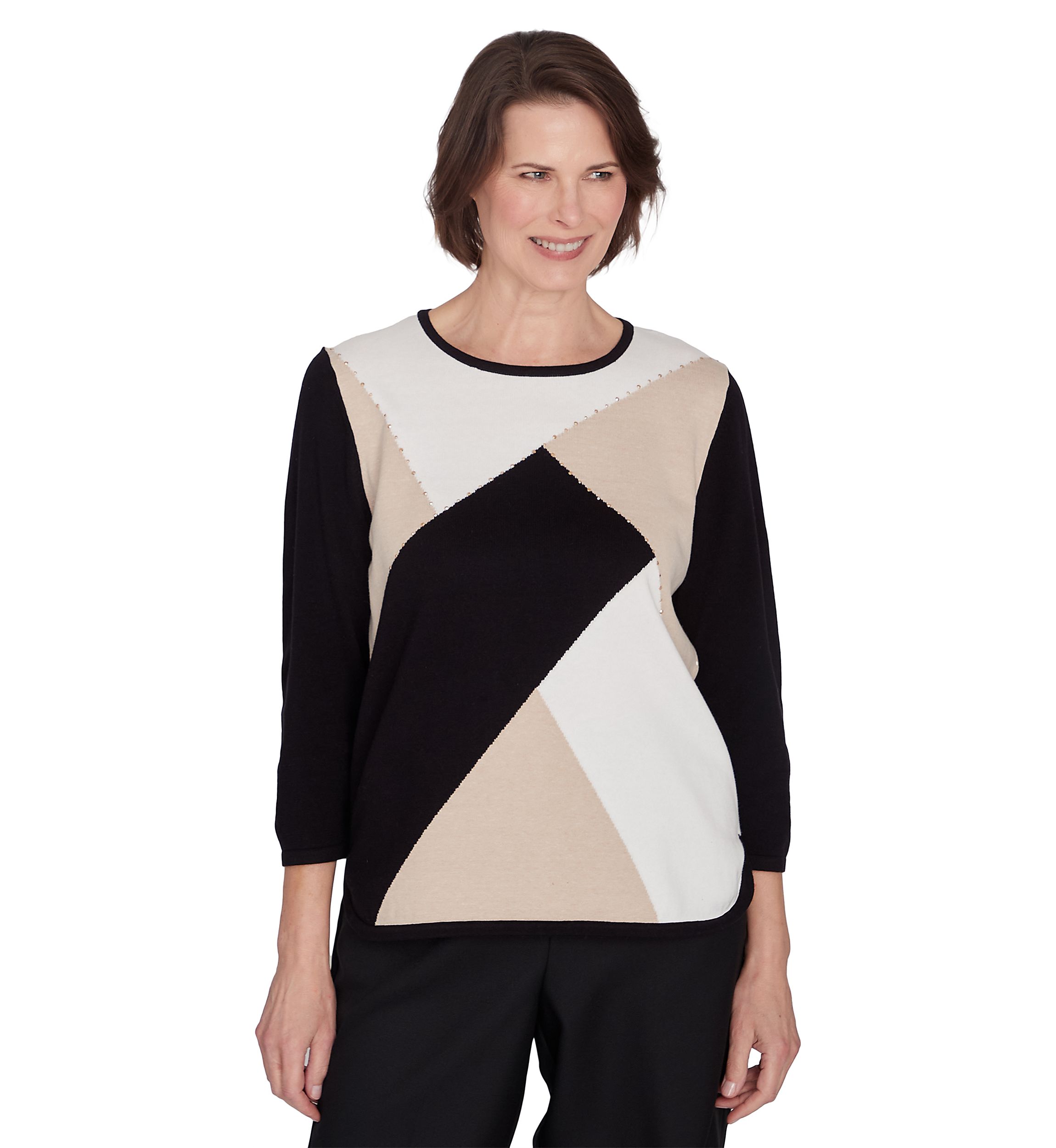 Womens Classics Color Block Sweater