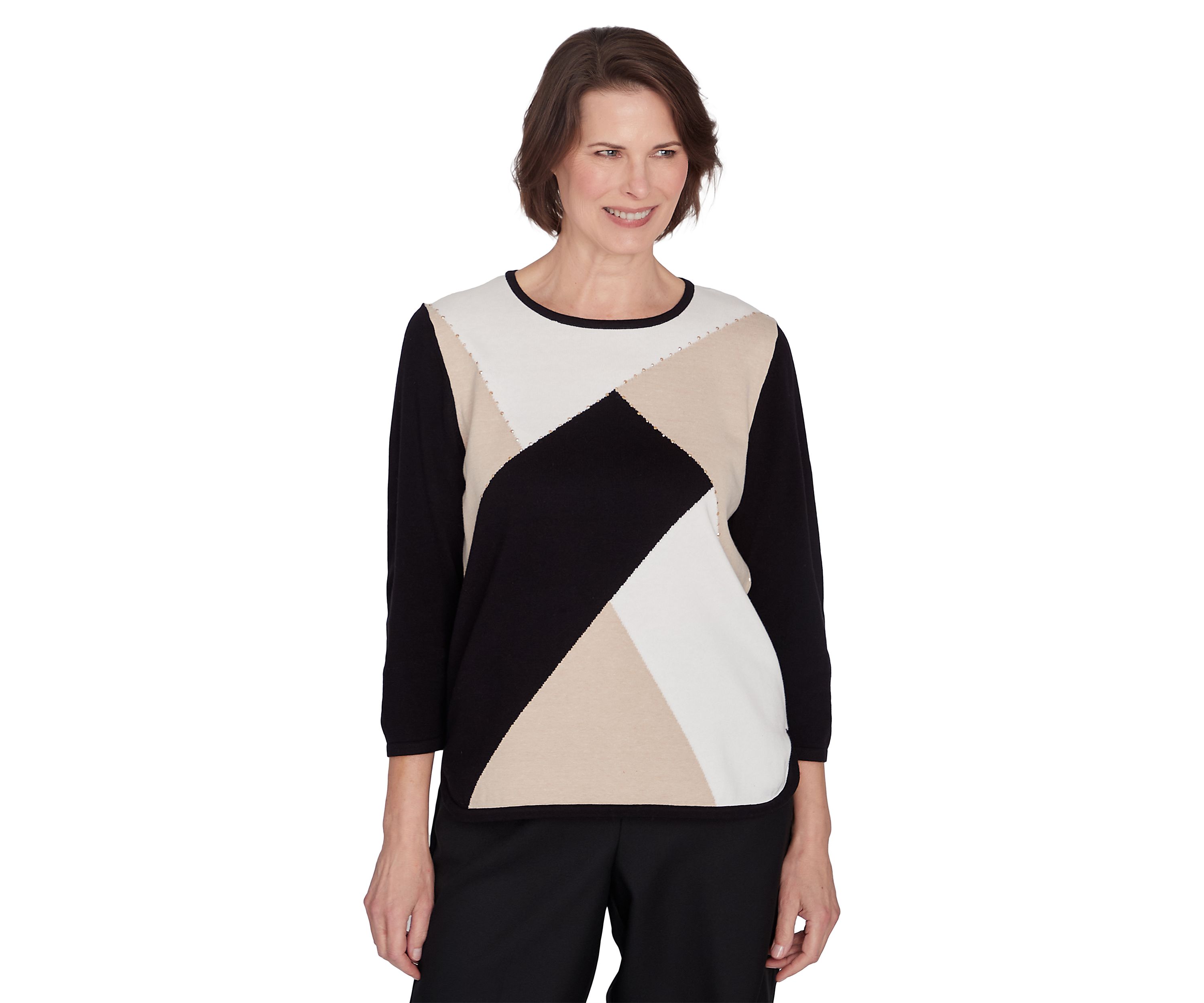 Womens Classics Color Block Sweater