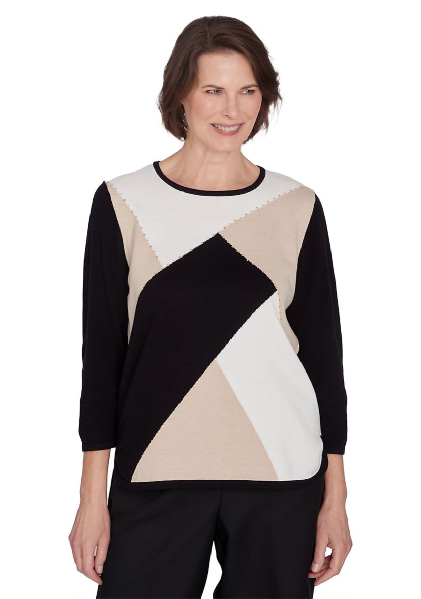 Womens Classics Color Block Sweater