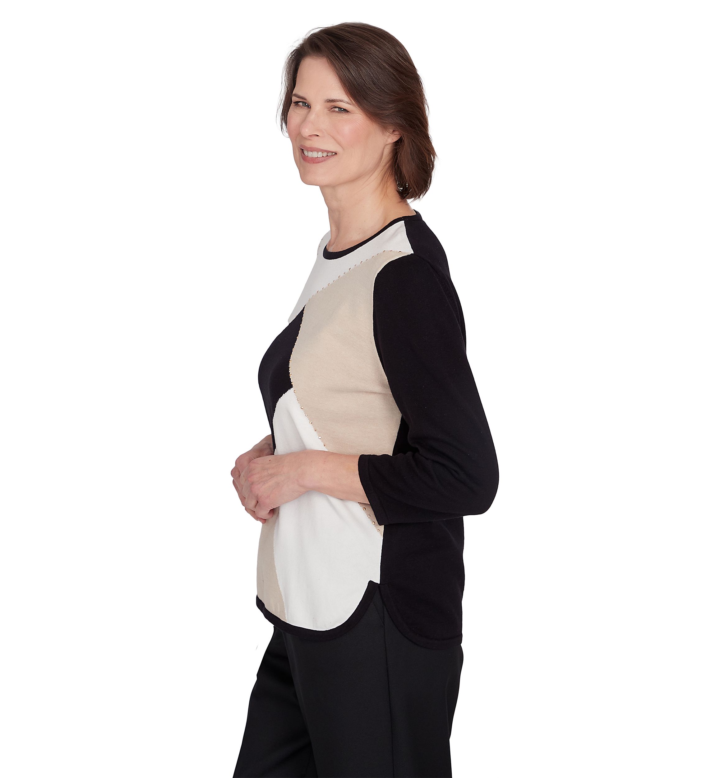 Womens Classics Color Block Sweater