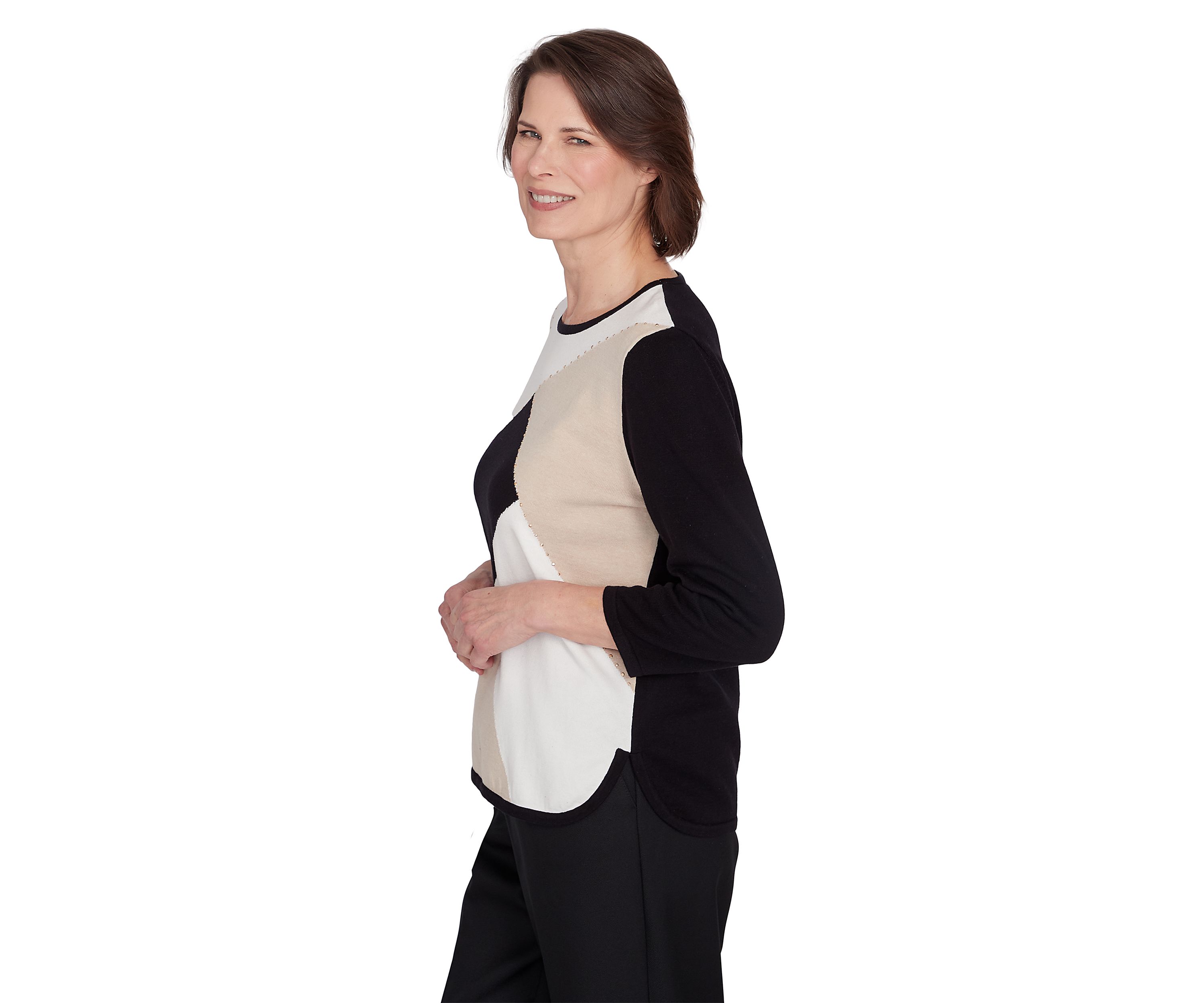 Womens Classics Color Block Sweater