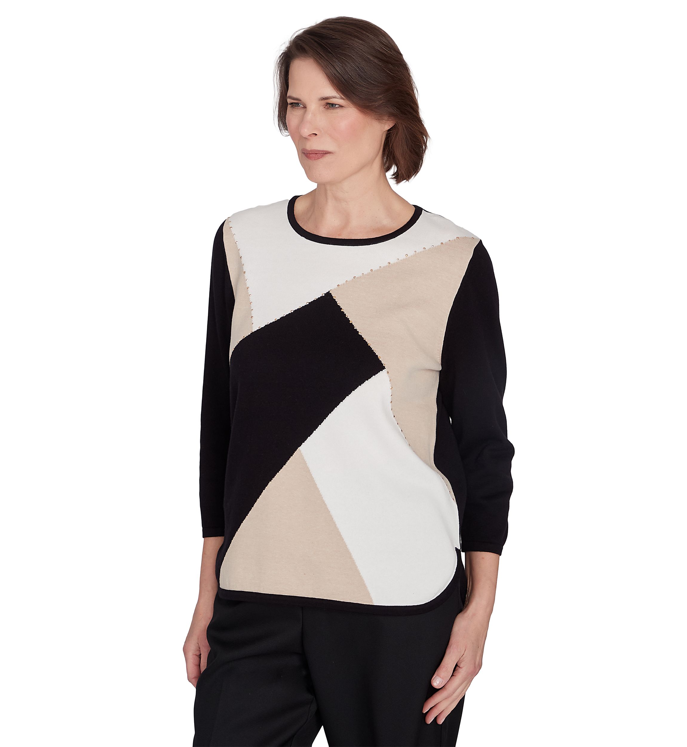 Womens Classics Color Block Sweater