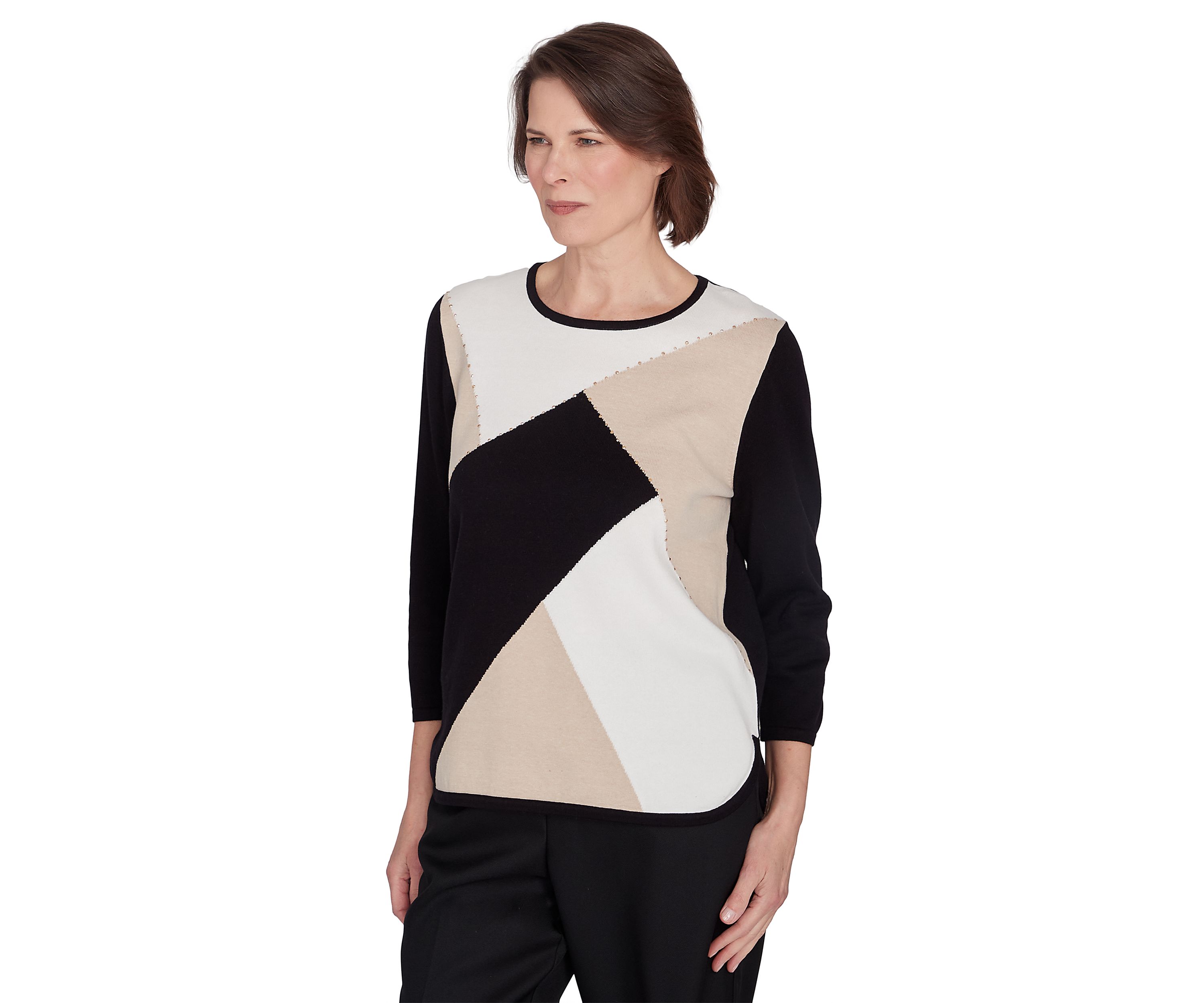 Womens Classics Color Block Sweater