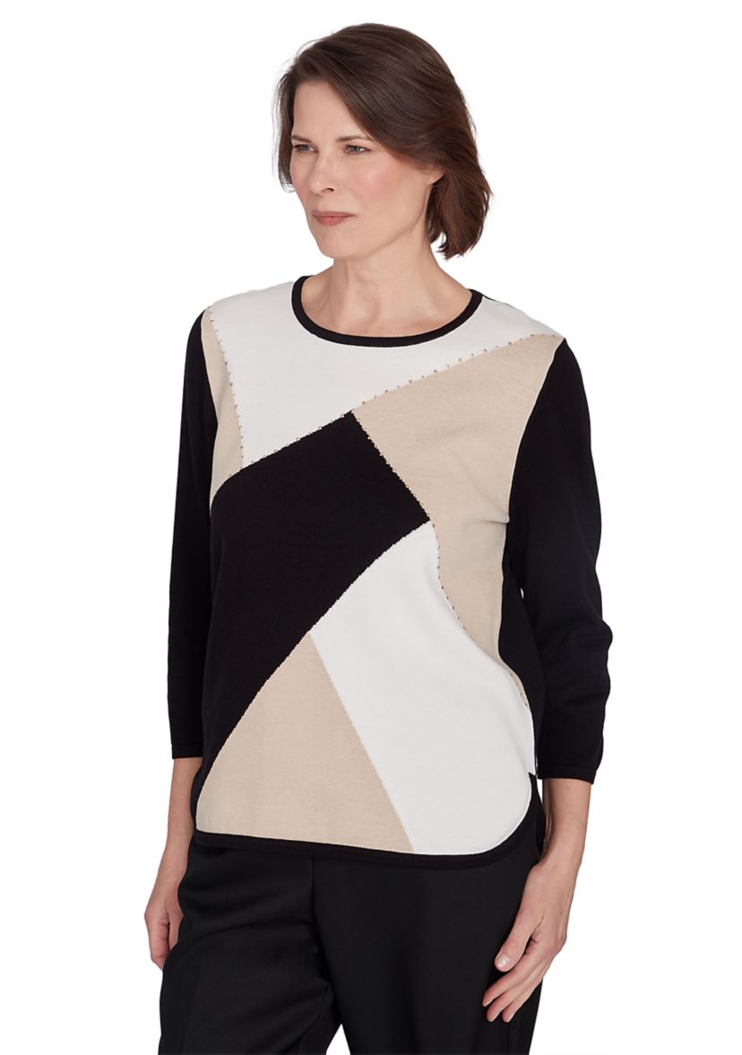 Womens Classics Color Block Sweater