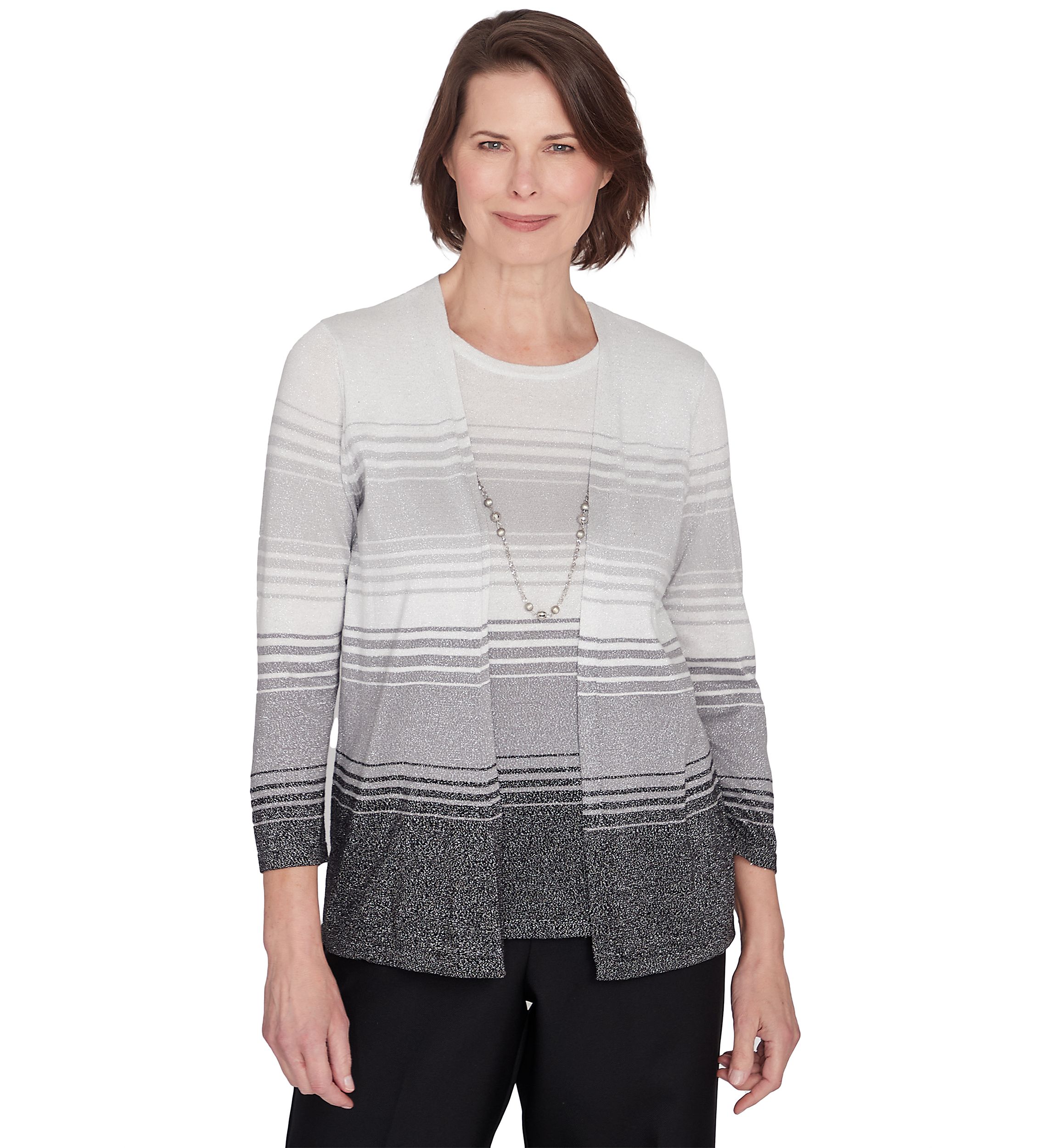 Womens 2 in 1 Classics Ombré Stripe Top