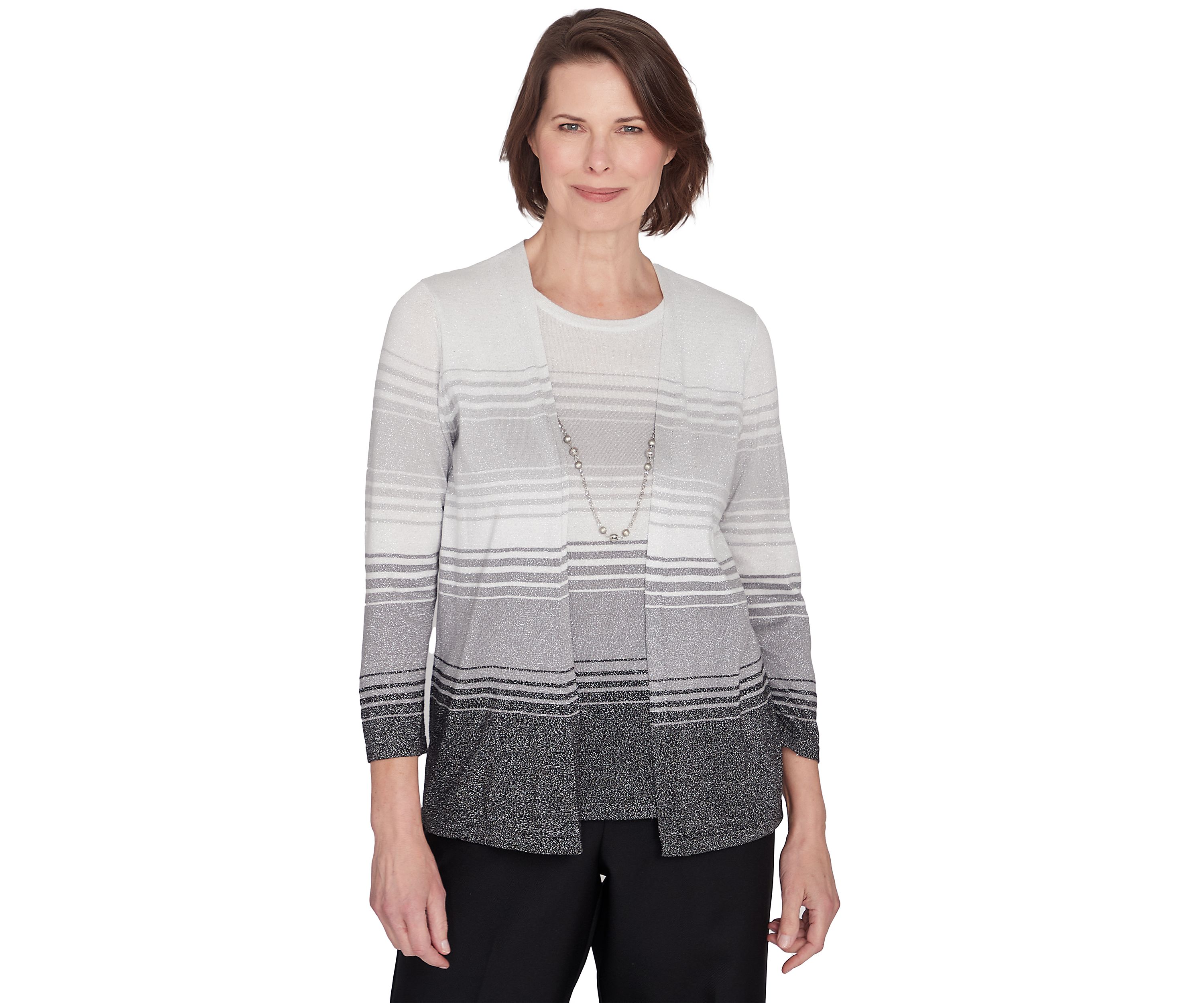 Womens 2 in 1 Classics Ombré Stripe Top