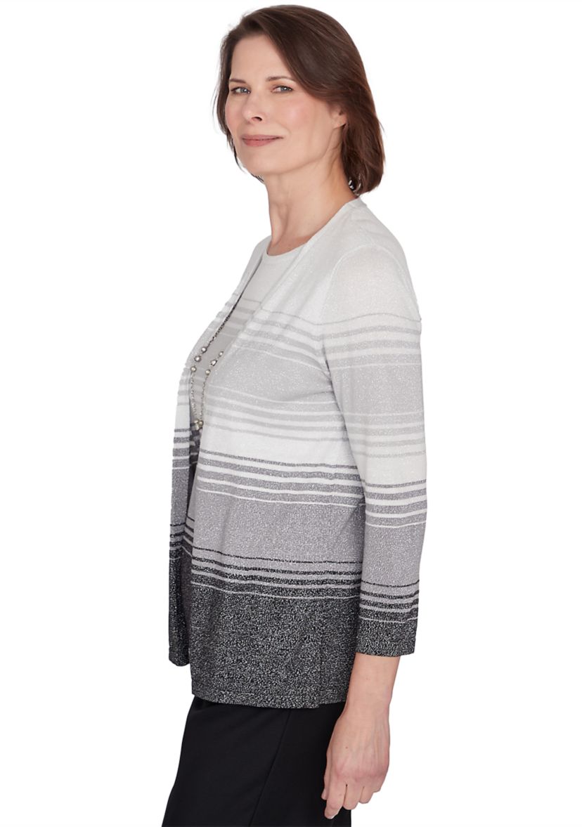 Womens 2 in 1 Classics Ombré Stripe Top