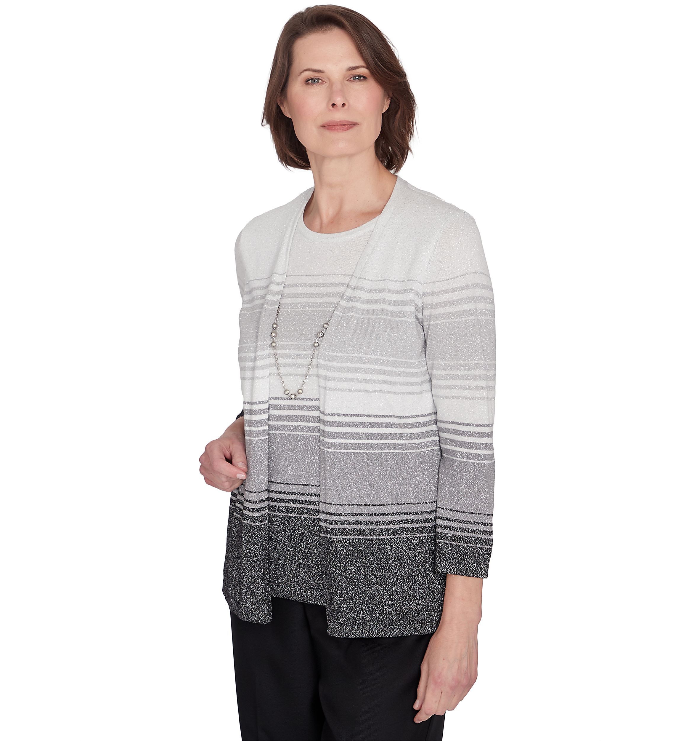 Womens 2 in 1 Classics Ombré Stripe Top