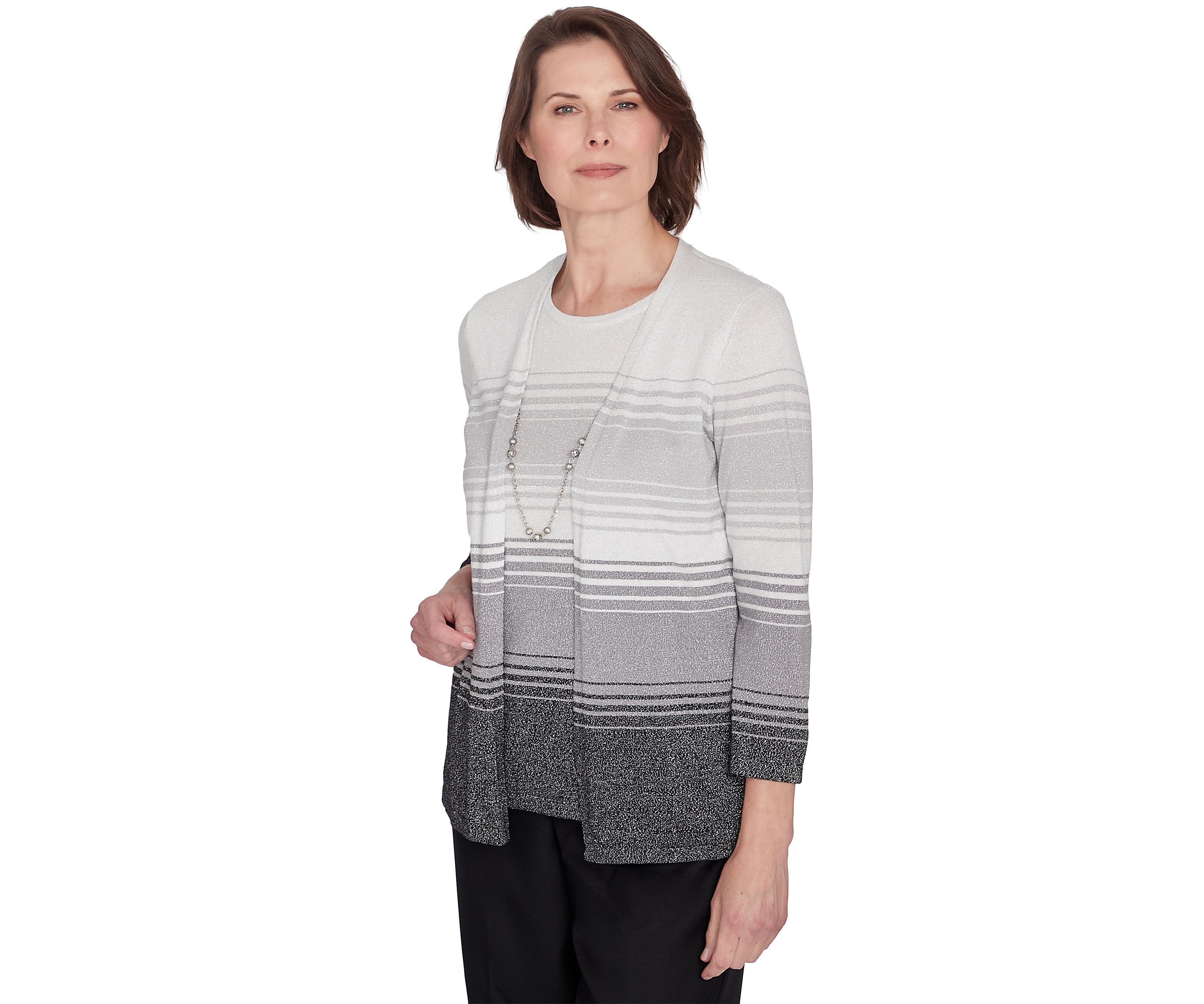 Womens 2 in 1 Classics Ombré Stripe Top