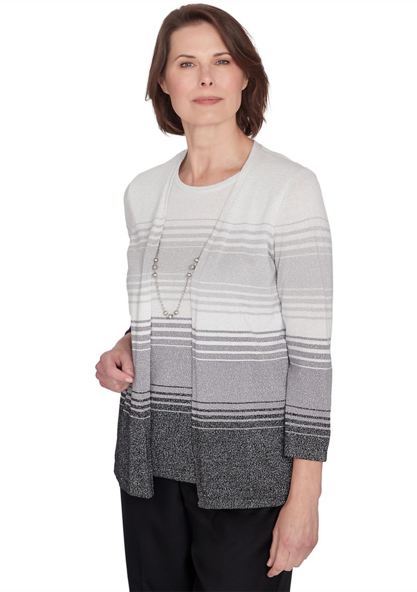 Womens 2 in 1 Classics Ombré Stripe Top