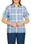 Womens Watercolor Plaid Shirt