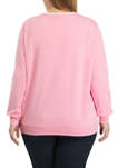 Plus Size Classics Long Sleeve Cupcakes Graphic Pullover 