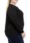 Plus Size Classics Long Sleeve French Terry Love Birds Top