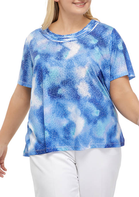 Alfred Dunner Plus Size Classics Short Sleeve Animal