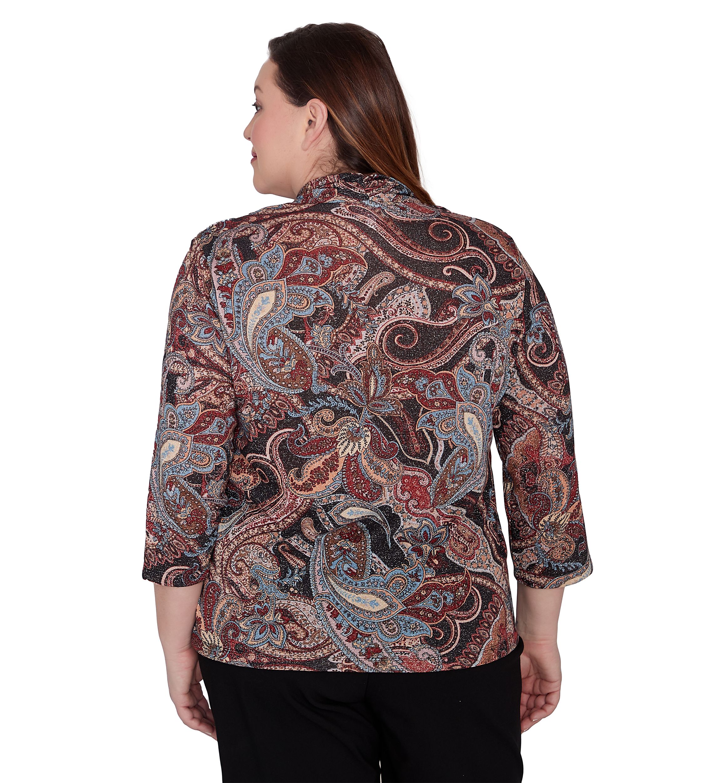 Plus Size Classics Paisley Lurex Two in One Sweater