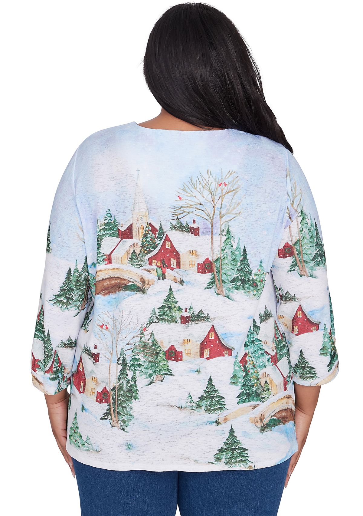 Plus Size Classics Winter Wonderland Scene Top