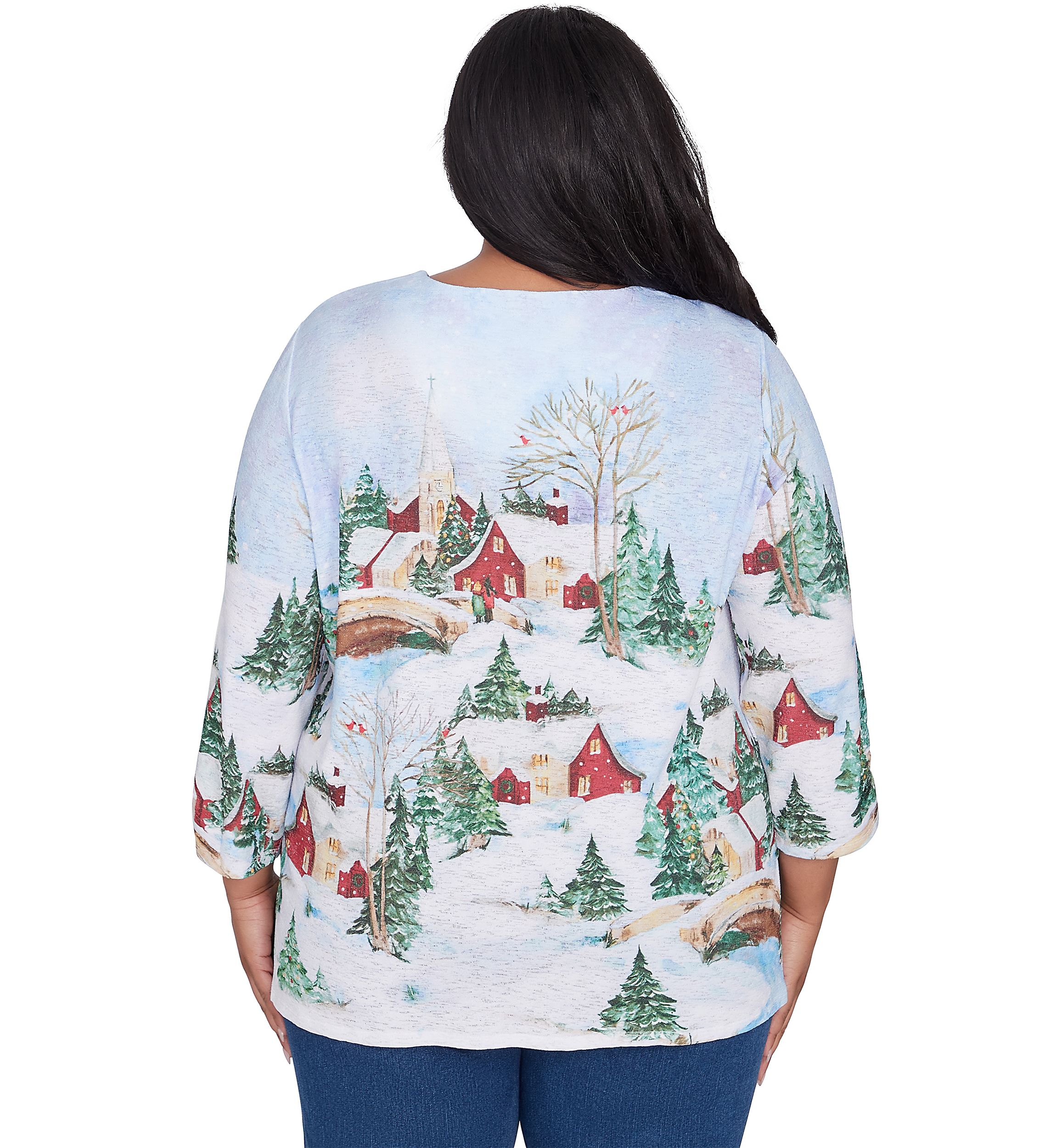 Plus Size Classics Winter Wonderland Scene Top