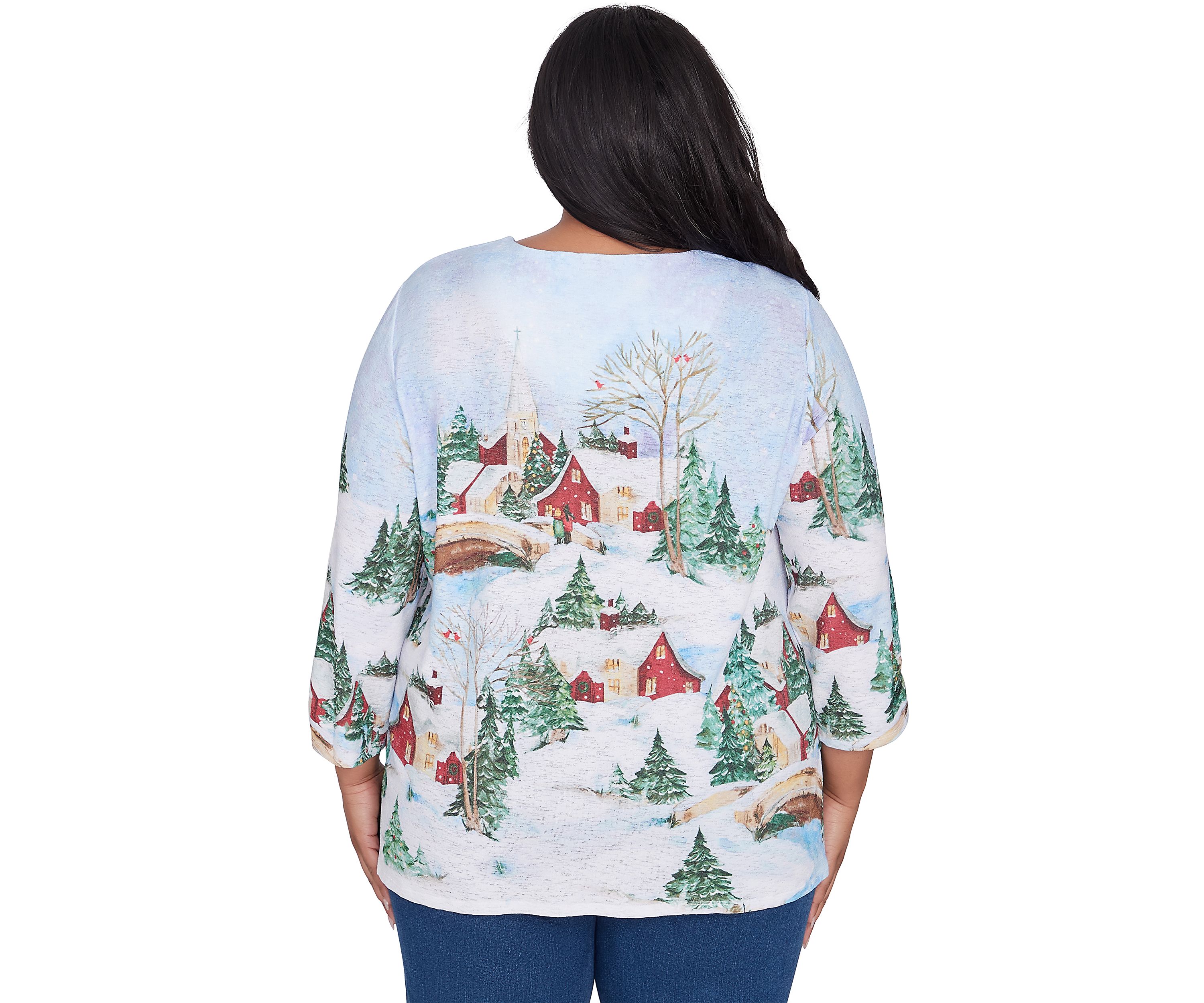 Plus Size Classics Winter Wonderland Scene Top