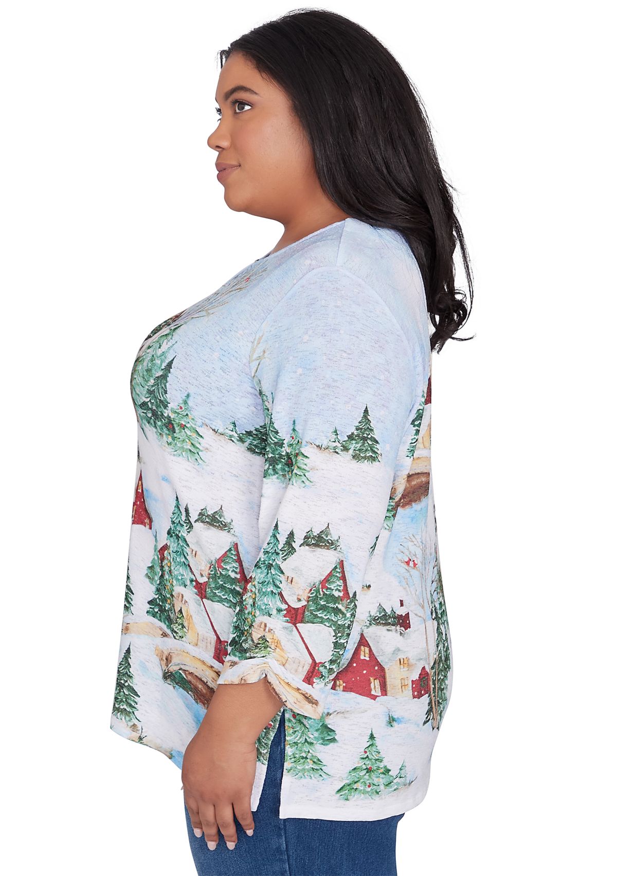 Plus Size Classics Winter Wonderland Scene Top