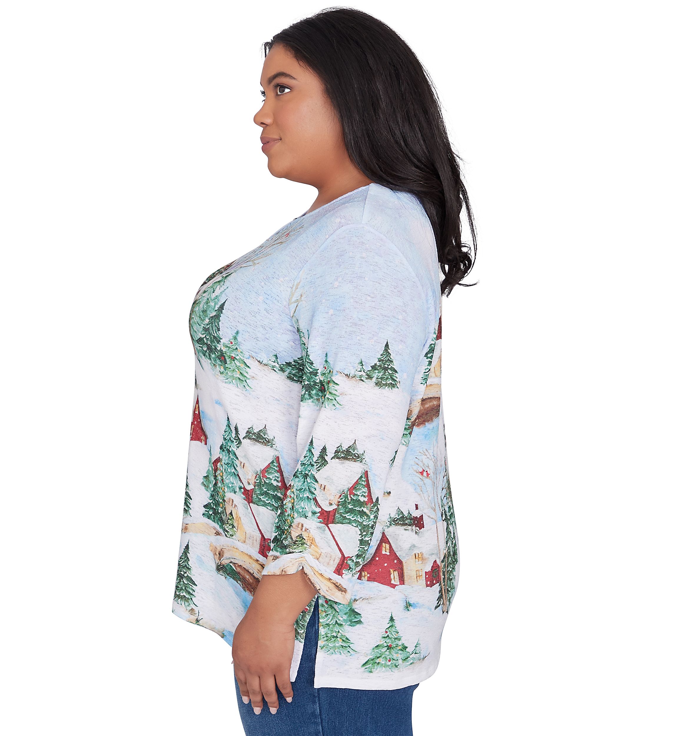 Plus Size Classics Winter Wonderland Scene Top