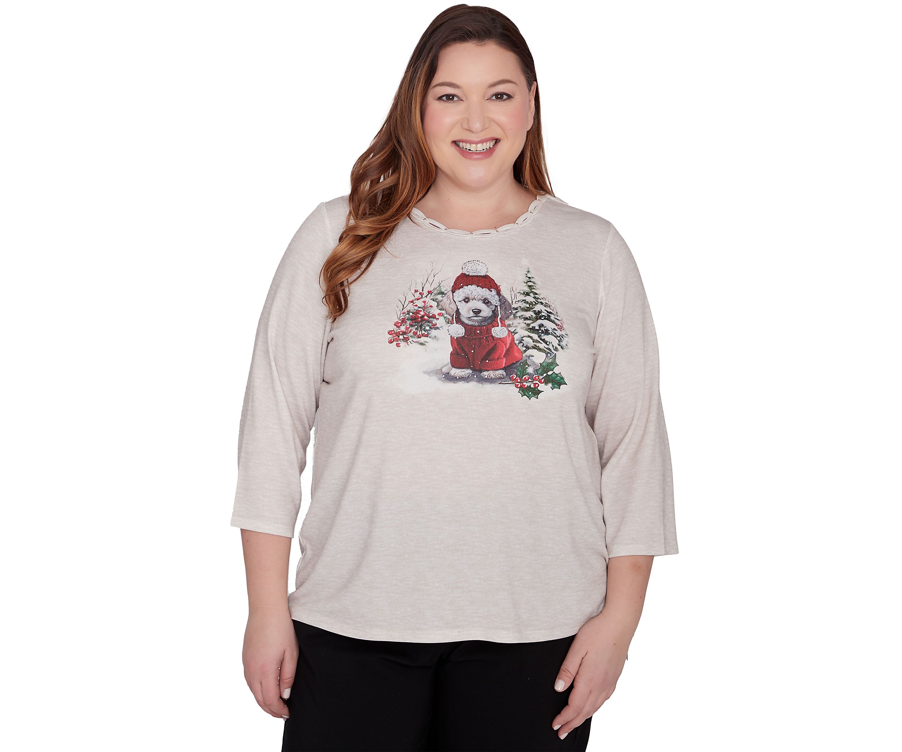 Plus Size Classics Festive Poodle Top