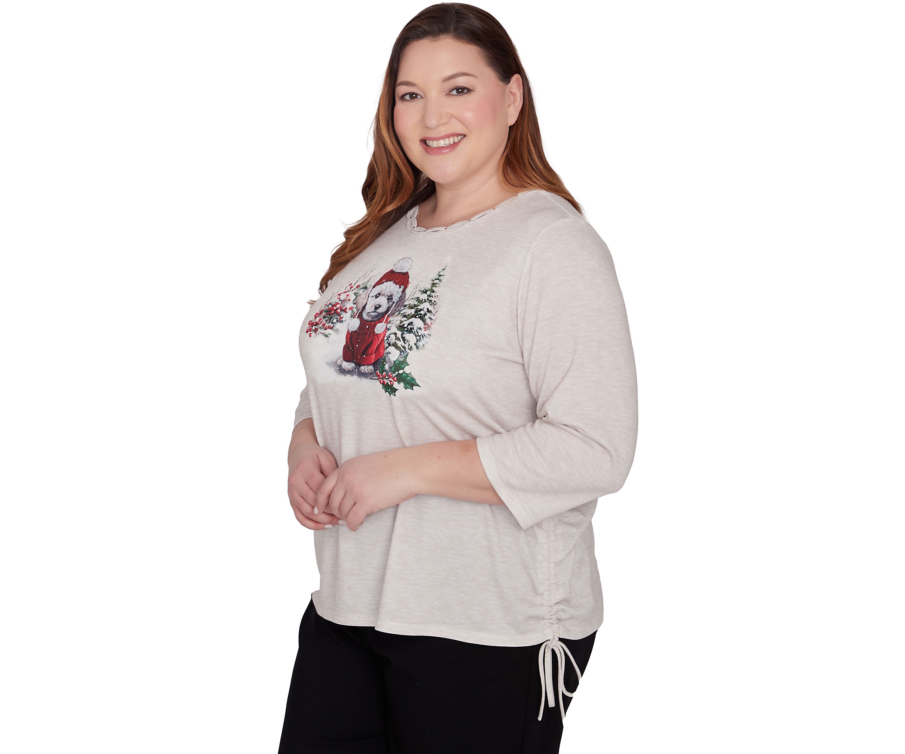 Plus Size Classics Festive Poodle Top
