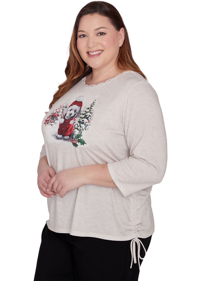 Plus Size Classics Festive Poodle Top