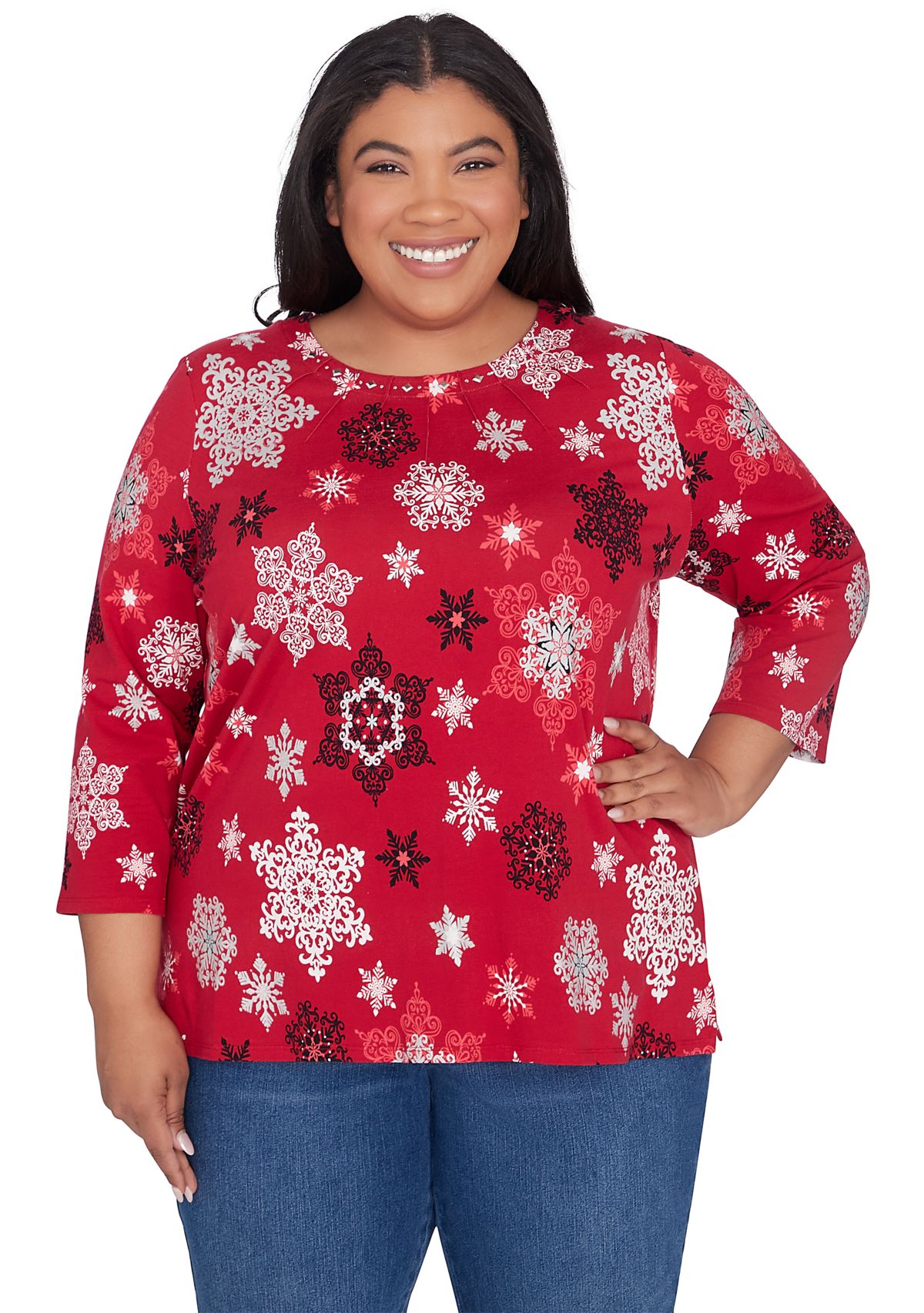 Plus Size Classics Snowflakes Top