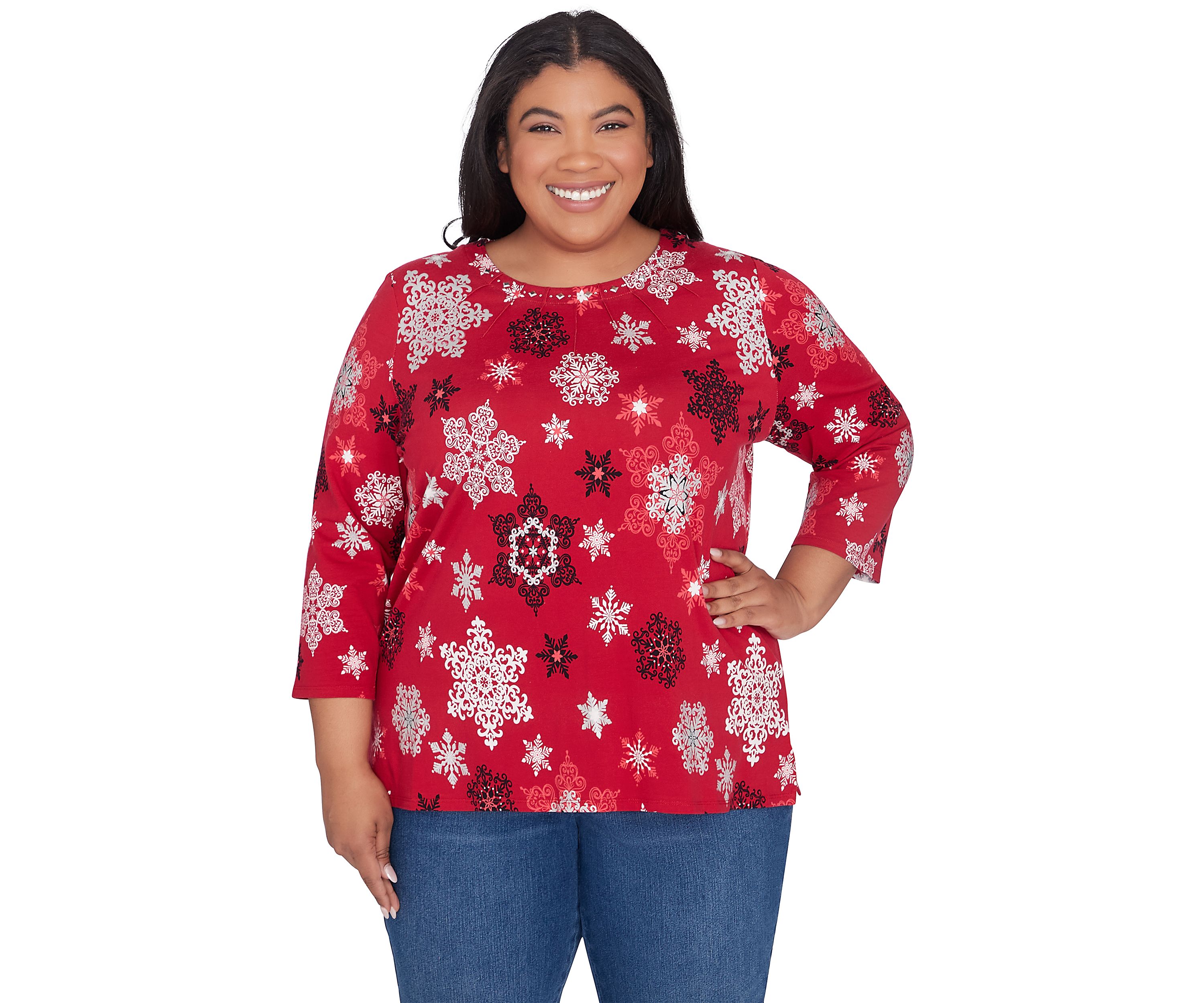 Plus Size Classics Snowflakes Top