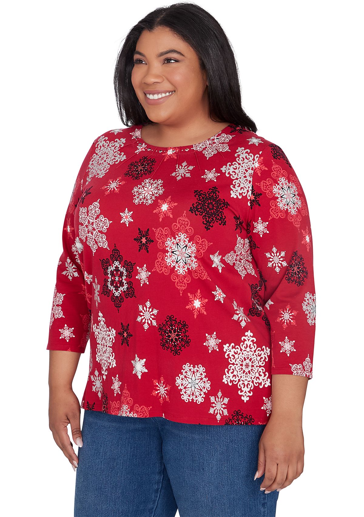 Plus Size Classics Snowflakes Top