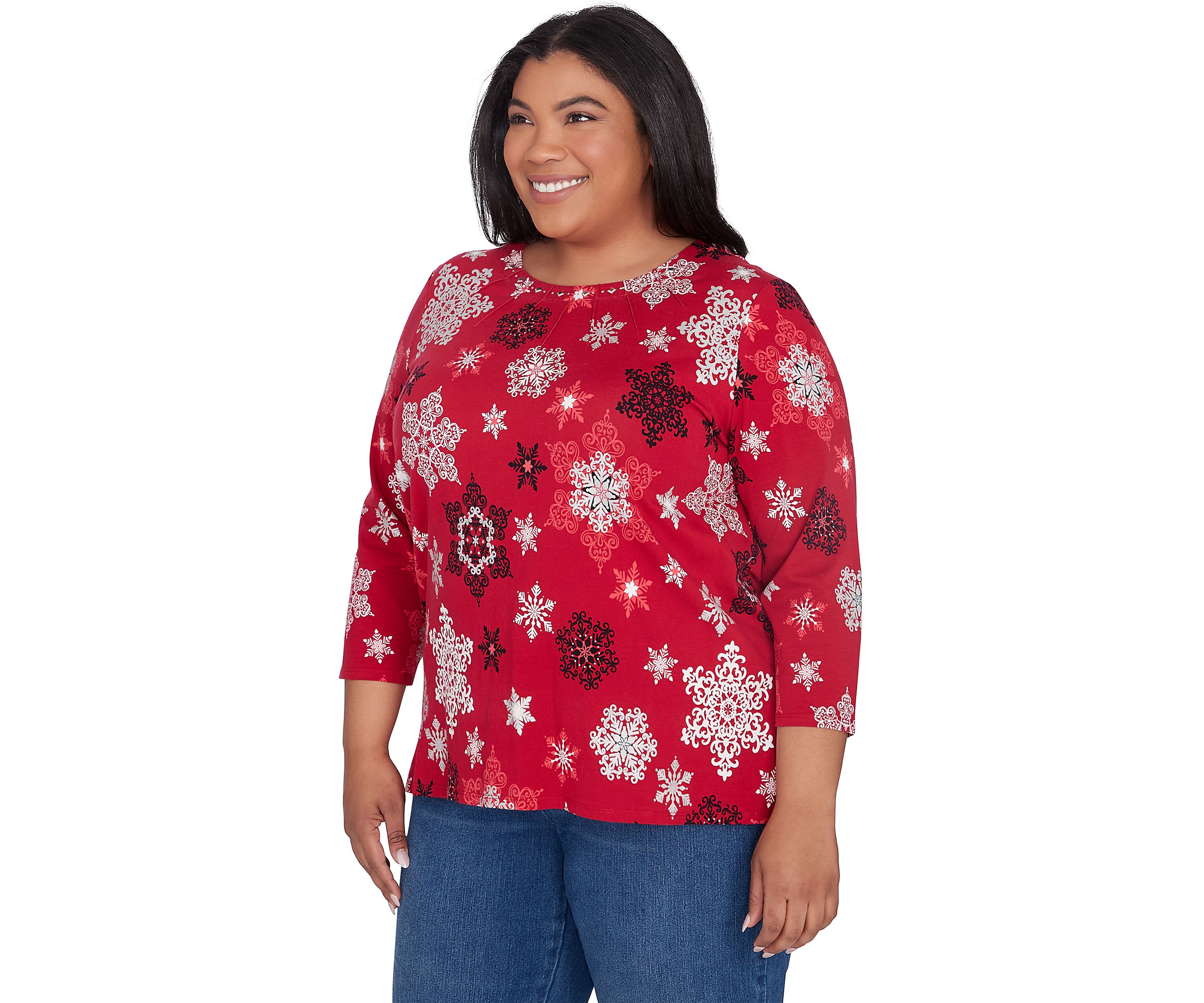 Plus Size Classics Snowflakes Top