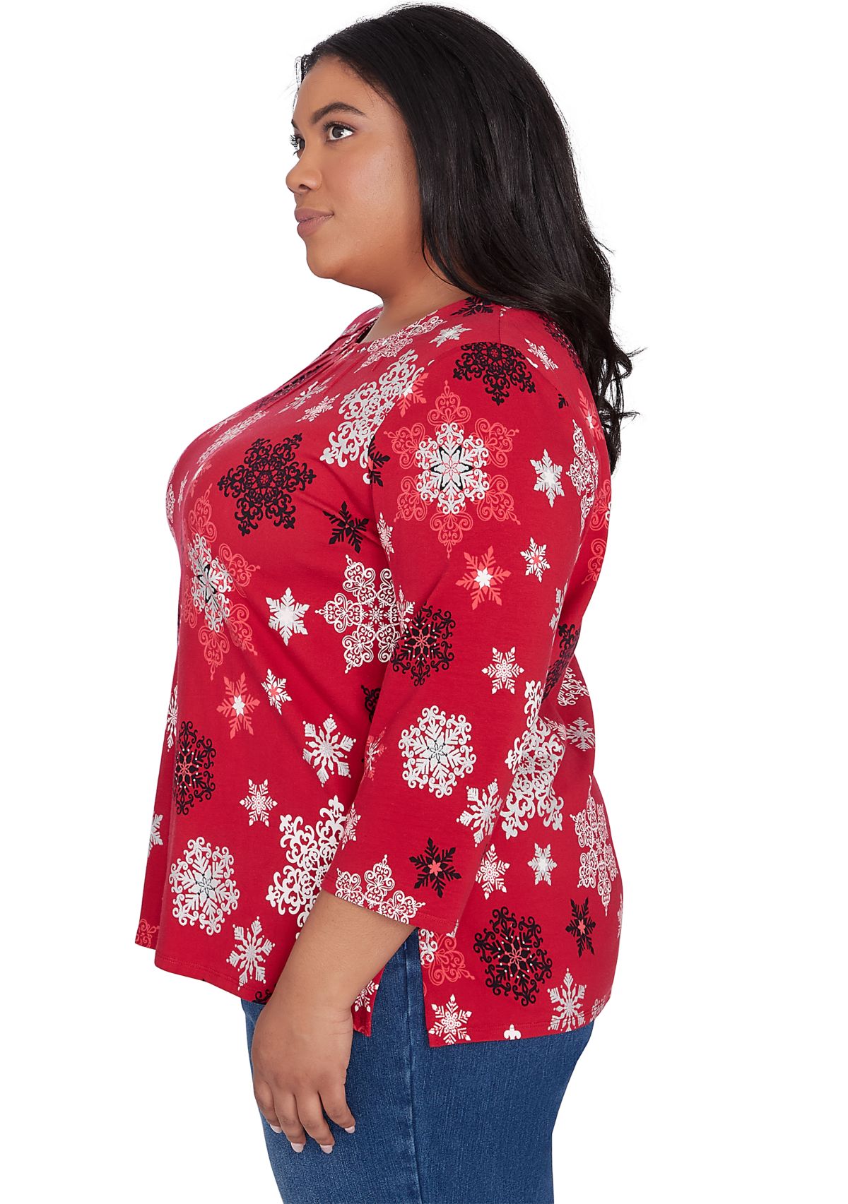 Plus Size Classics Snowflakes Top