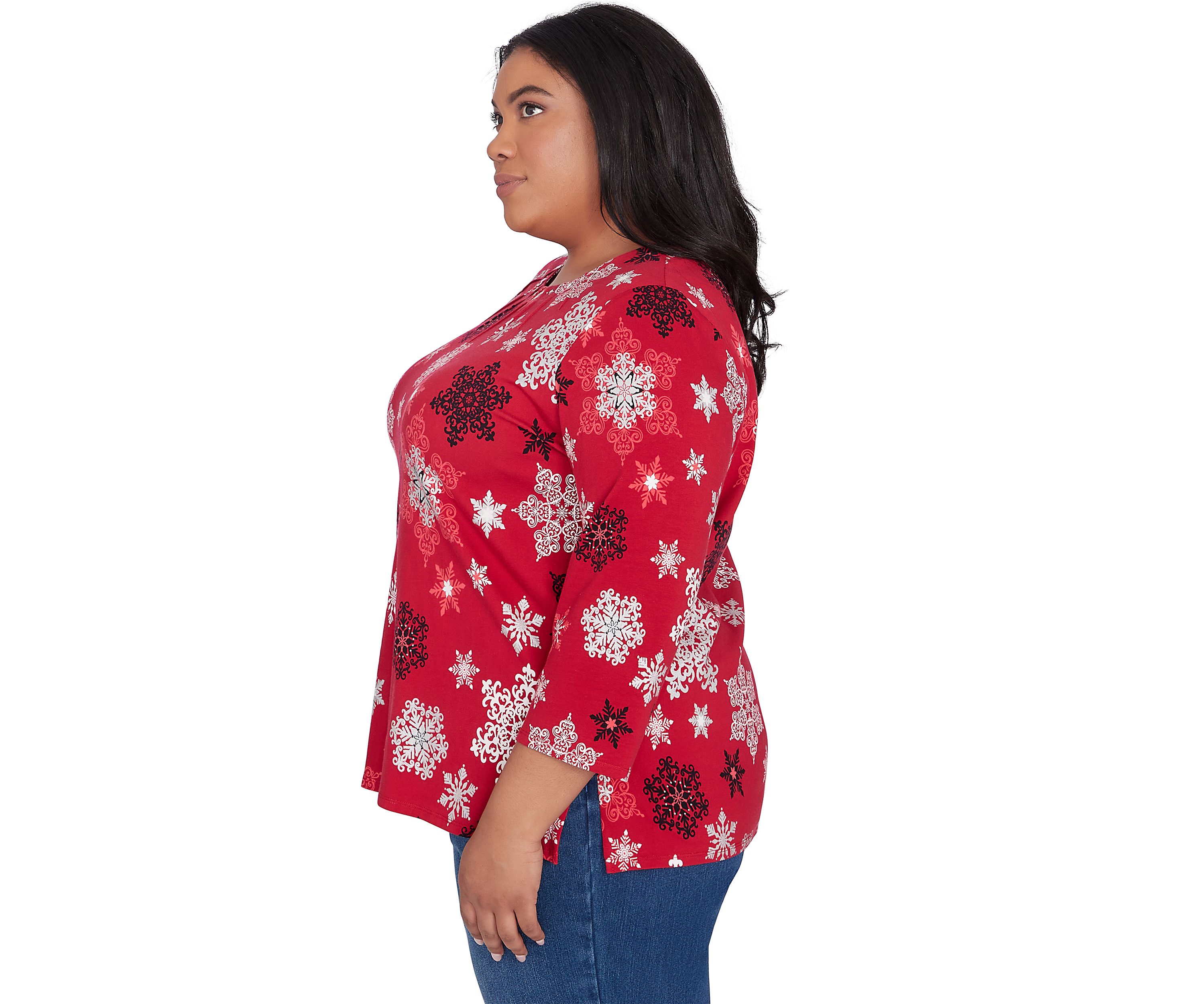 Plus Size Classics Snowflakes Top