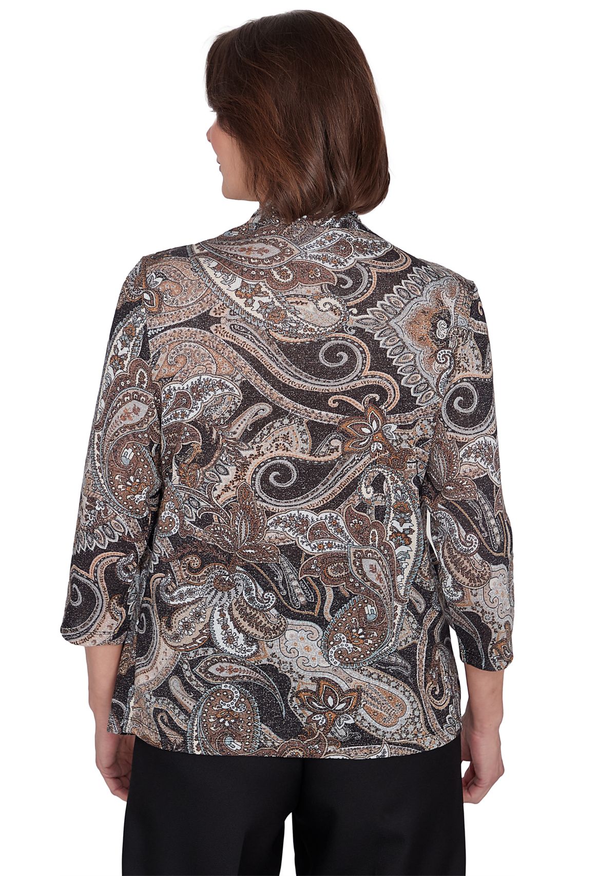 Petite Classics Paisley Lurex Two in One Sweater